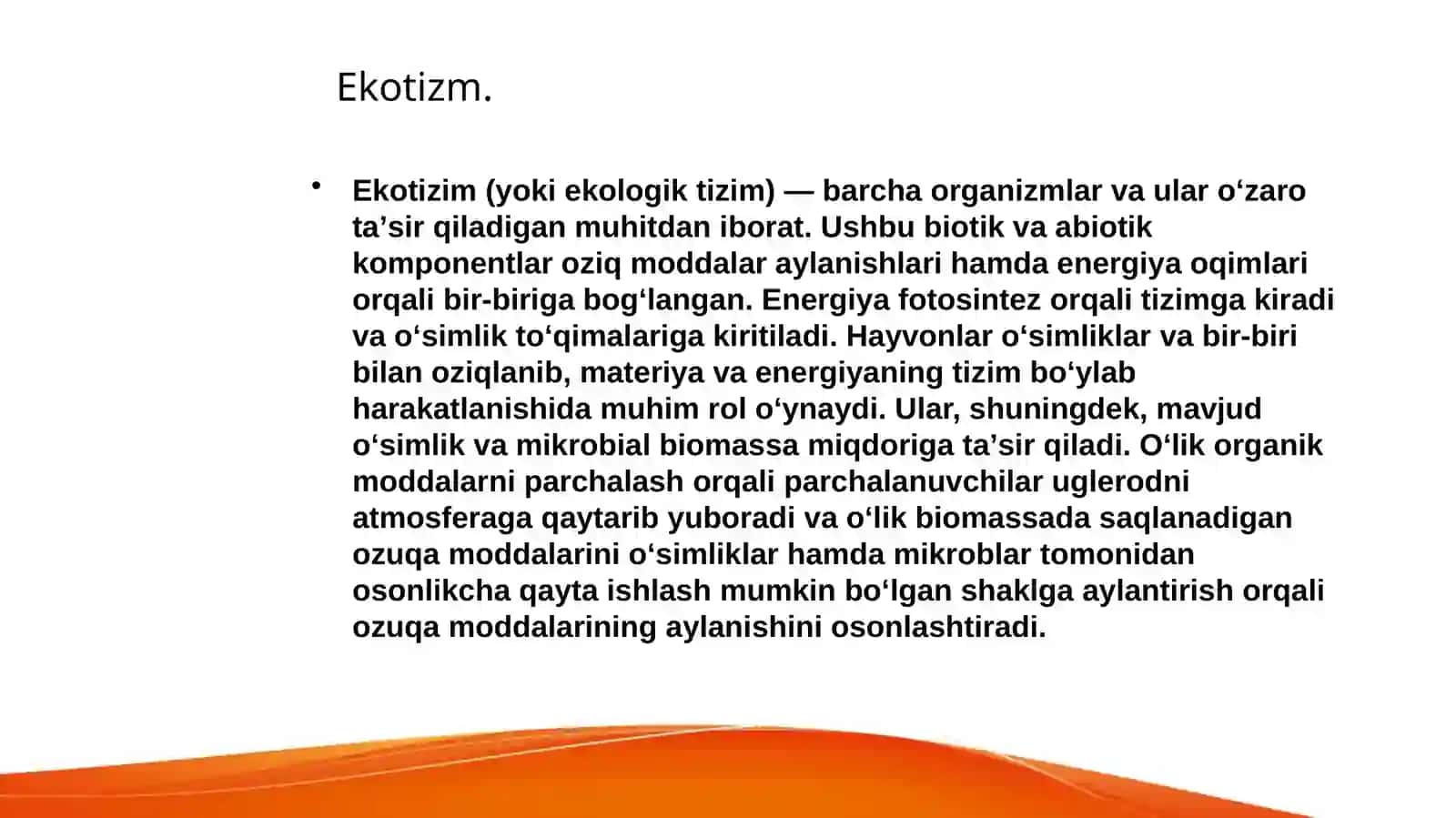 Ekotizim tushunchasi, tasniflanishi va barqarorligi 3