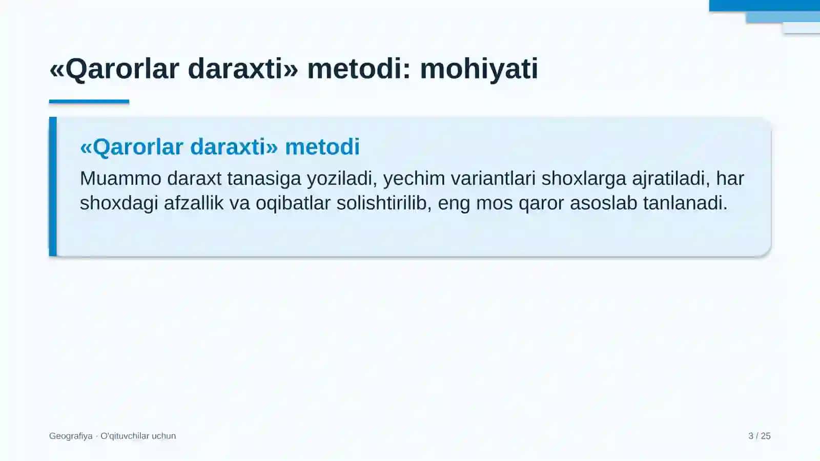 geografiya darslarida qarorlar daraxti metodidan foydalanish 1297 3