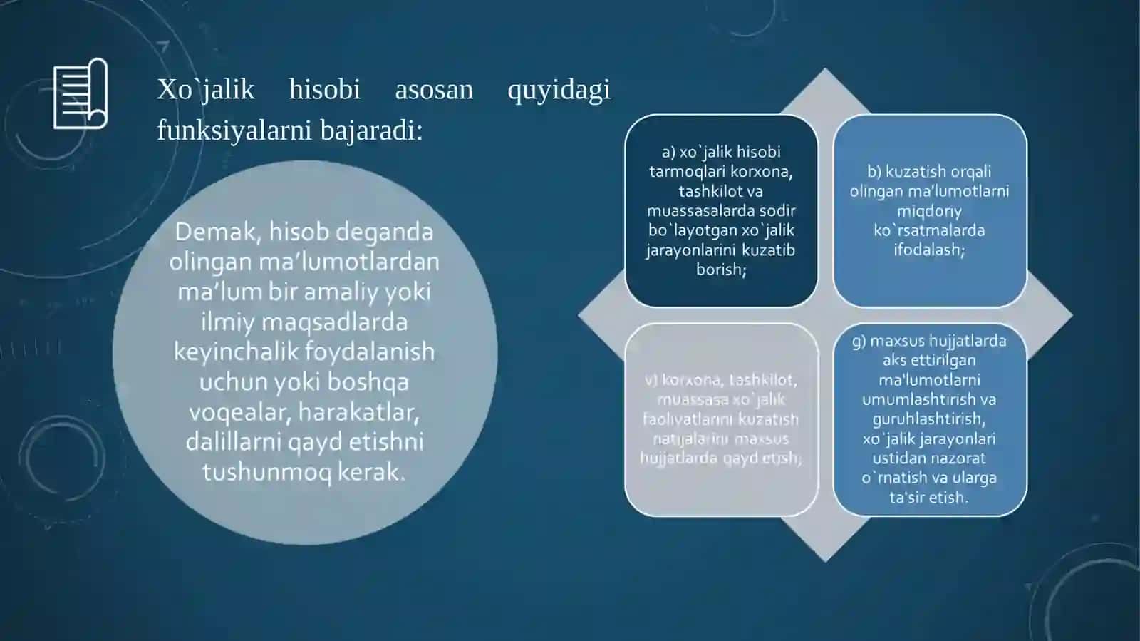 XOʻJALIK HISOBI HAQIDA TUSHUNCHA VA UNING PAYDO BOʻLISHITARIXI 3