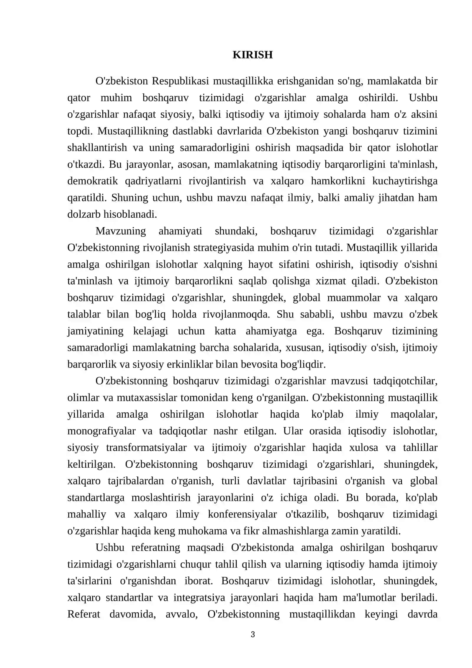 Mustaqil O'zbekistonda amalga oshirilgan boshqaruv tizimidagi o'zgarishlar 3