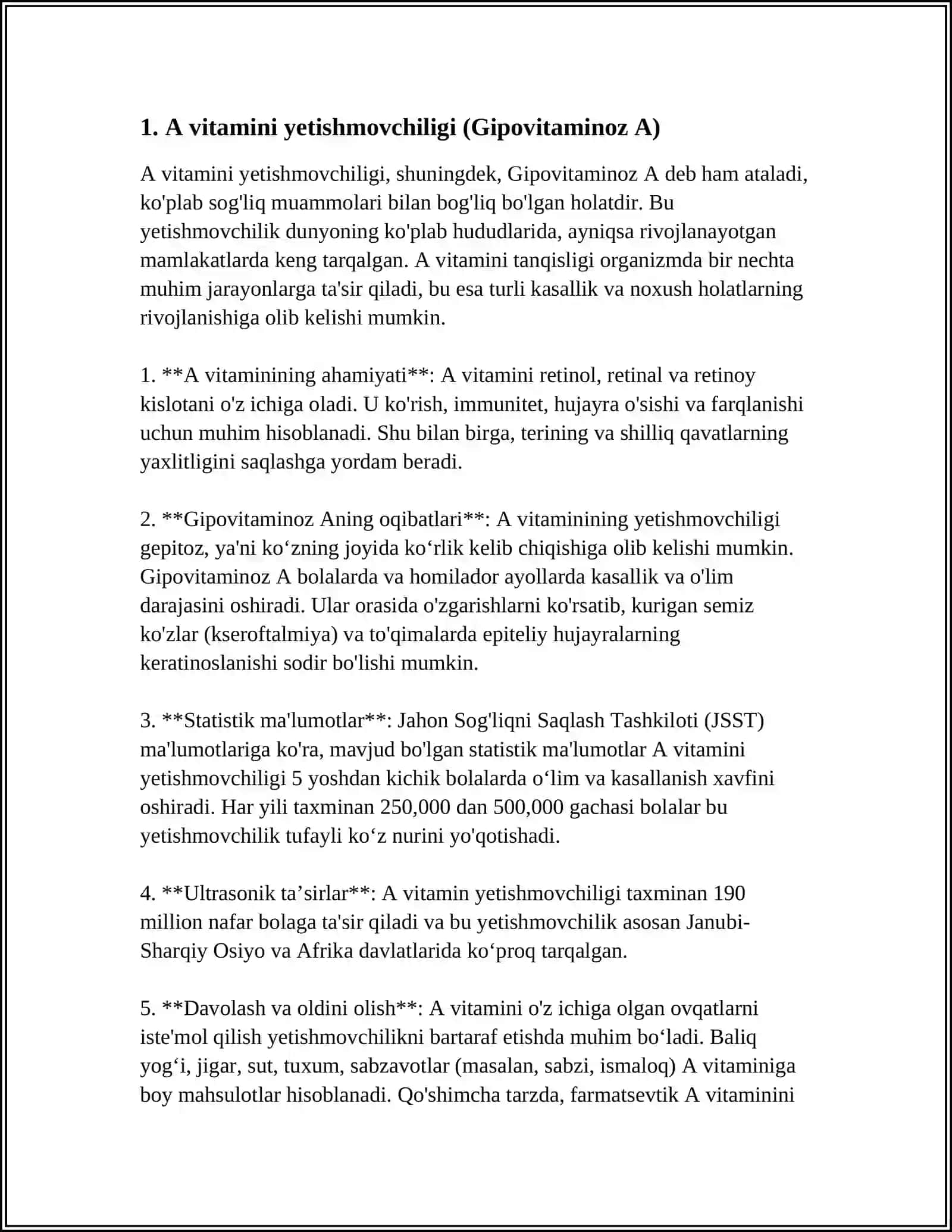 AVITAMINOZ VA GIPOVITAMINOZ (A vitamini yetishmovchiligi) 3