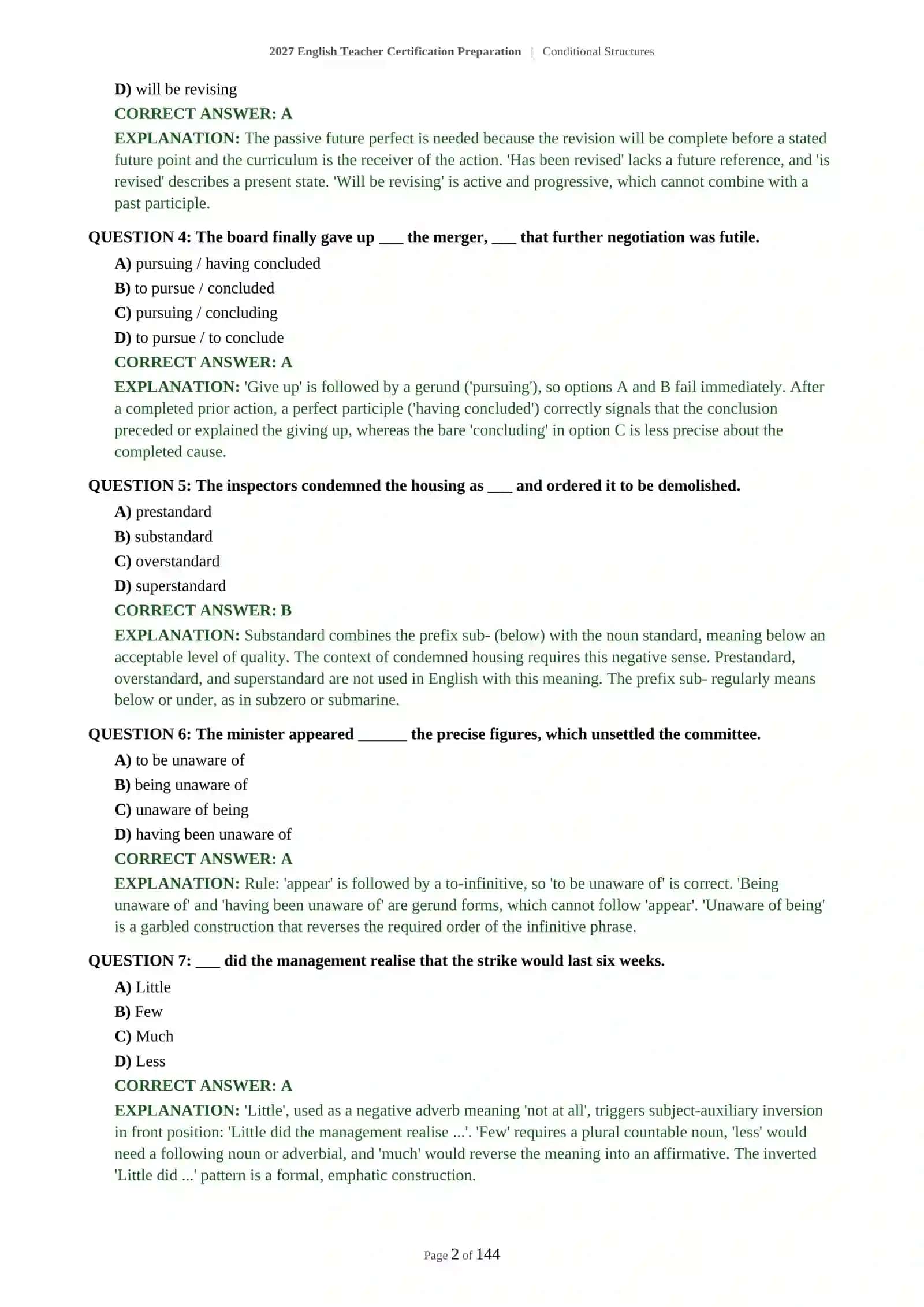 Conditional Structures - 2027 English Teacher Certification Preparation 3
