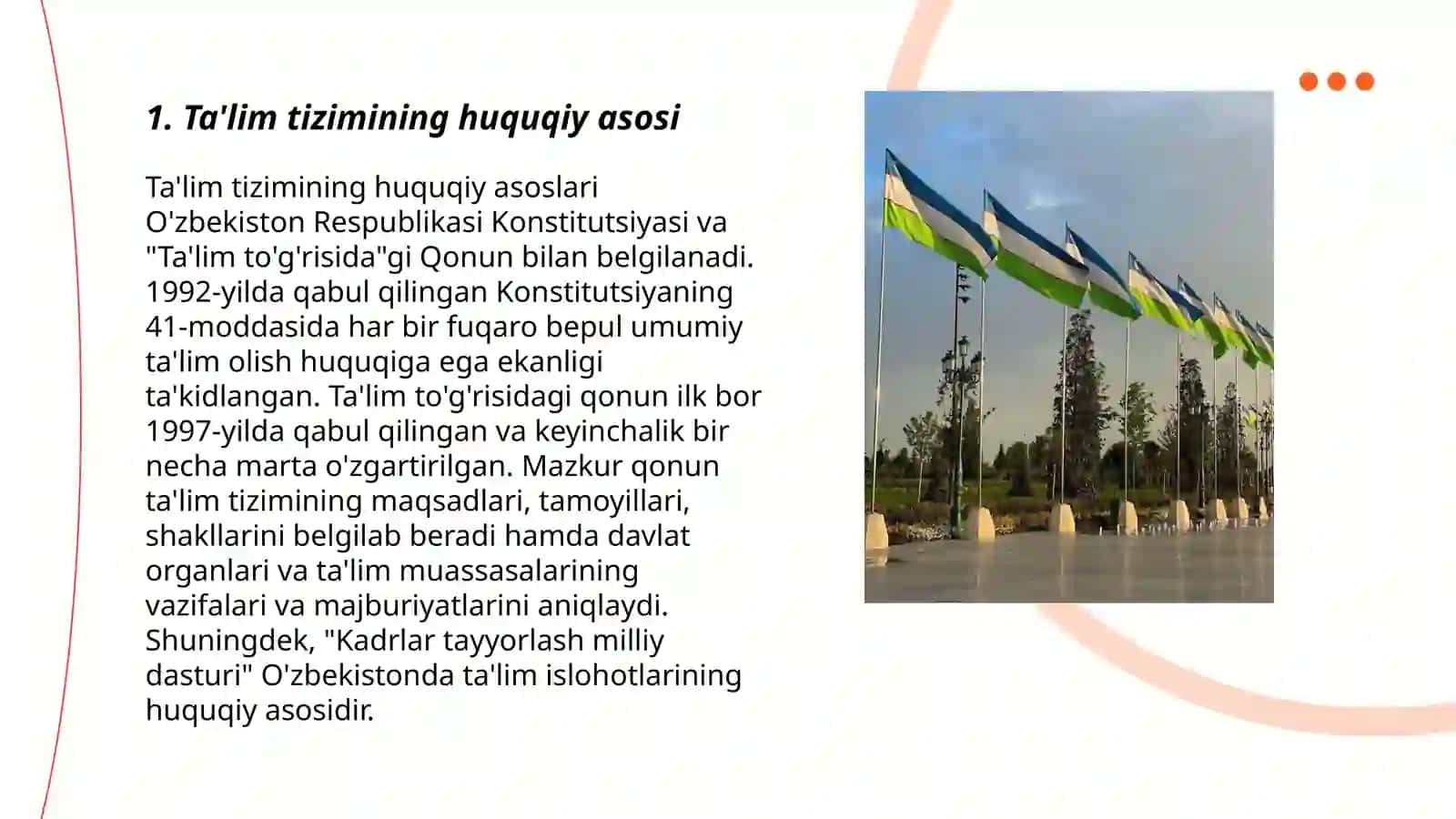 Ta'lim to'g'risidagi qonunning tuzilishi va umumiy mohiyati 3