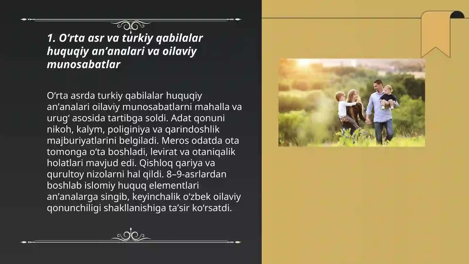 Oʻzbekiston Respublikasida oila qonunchiligining rivojlanish tarixi 3