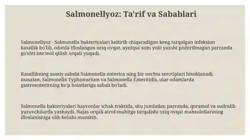 Salmonellezlar epidemiologiyasi va profilaktikasi 3