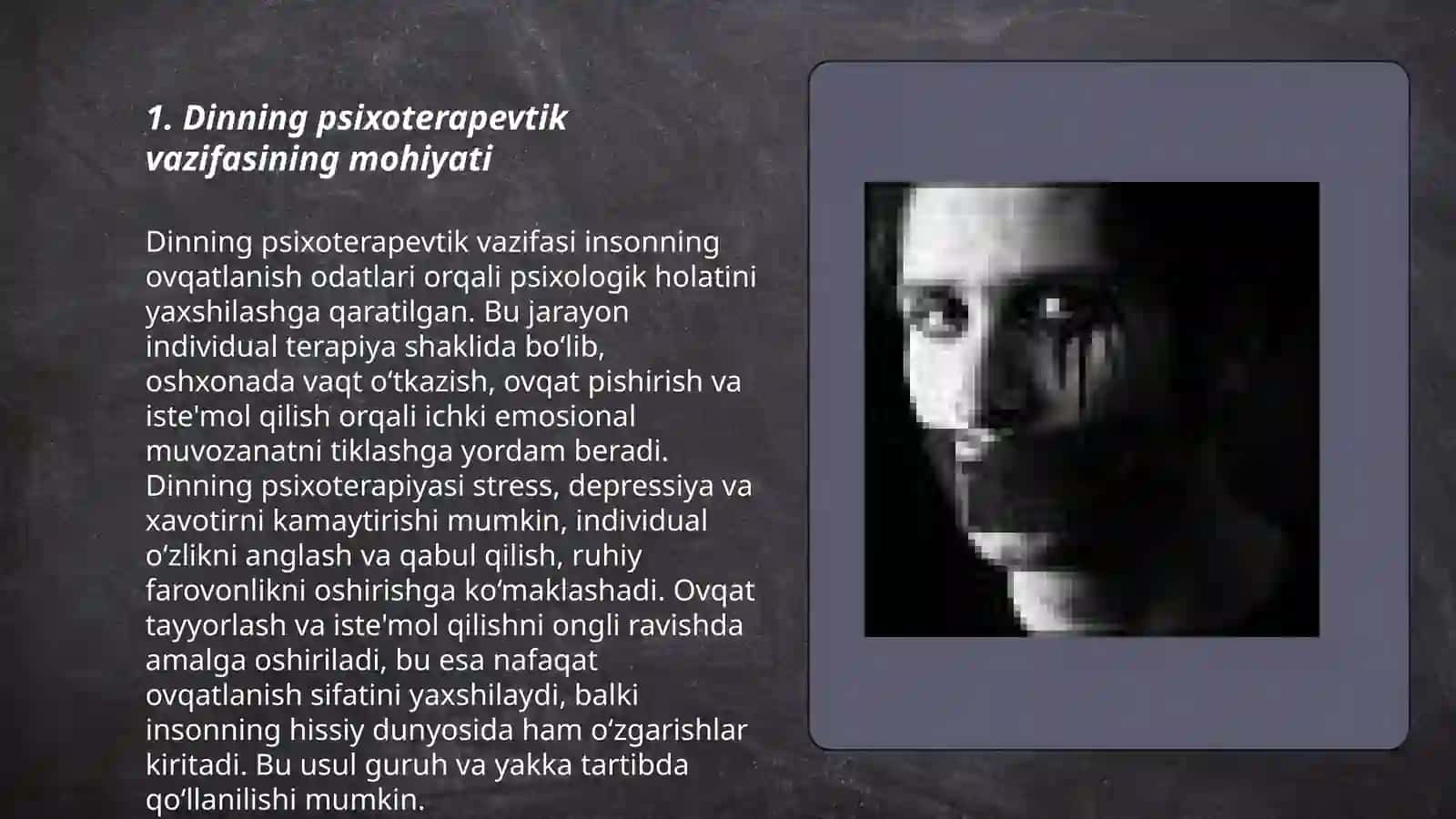 Dinning Psixoterapevtik vazifasi 3