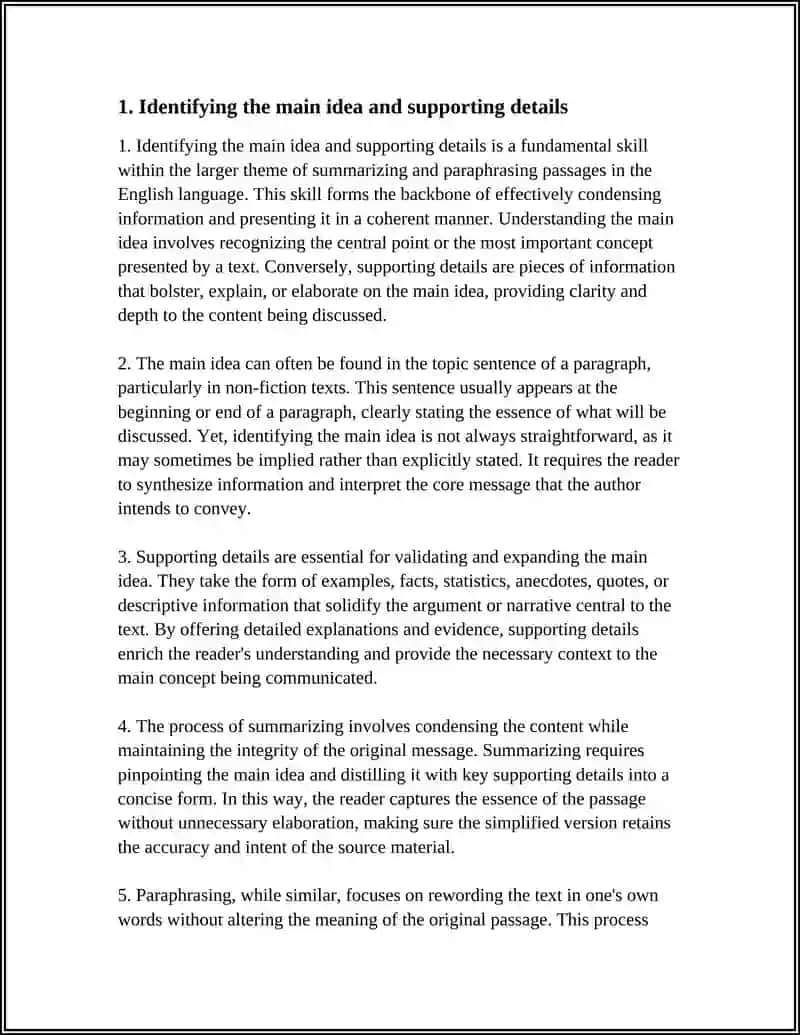 SUMMARIZING AND PARAGHRASING PASSAGES 3