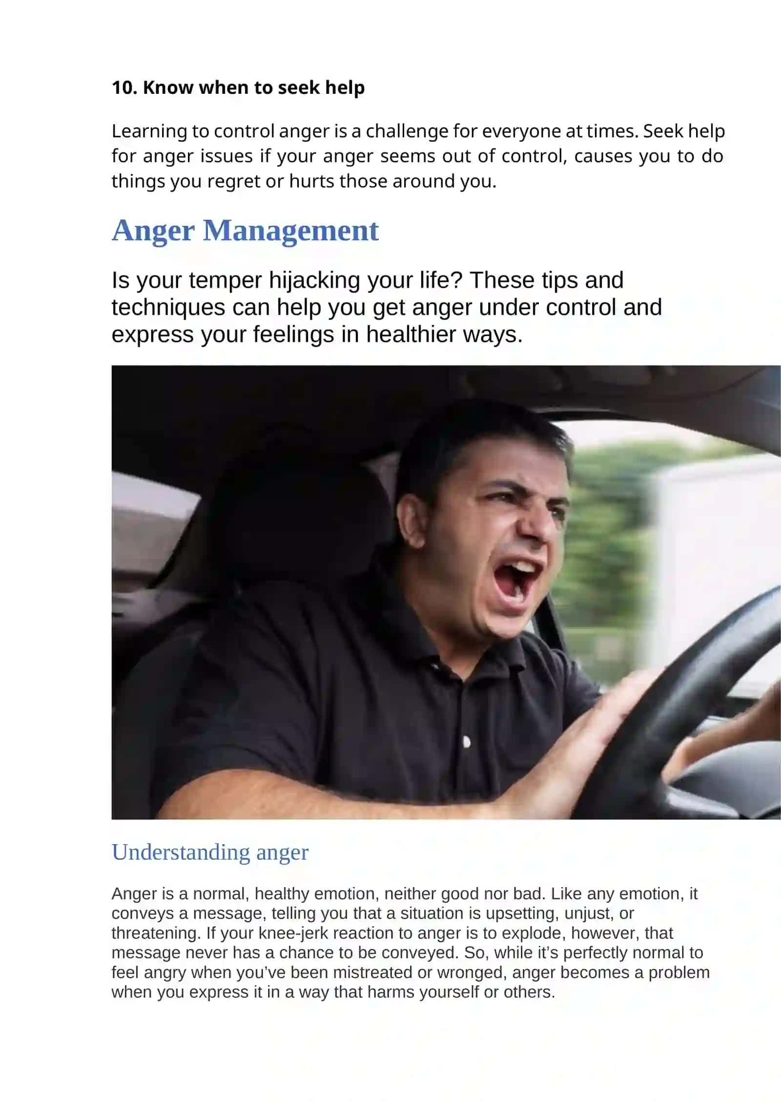Anger management: 10 tips to tame your temper (G'azabni boshqarisg usullari bilan tanishtirish) 3