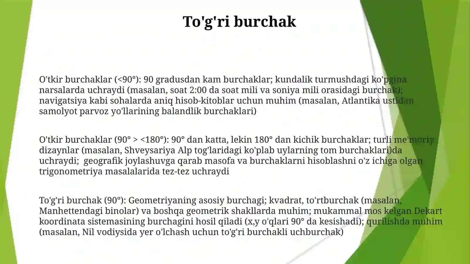 Burchaklar va ularning turlari 3