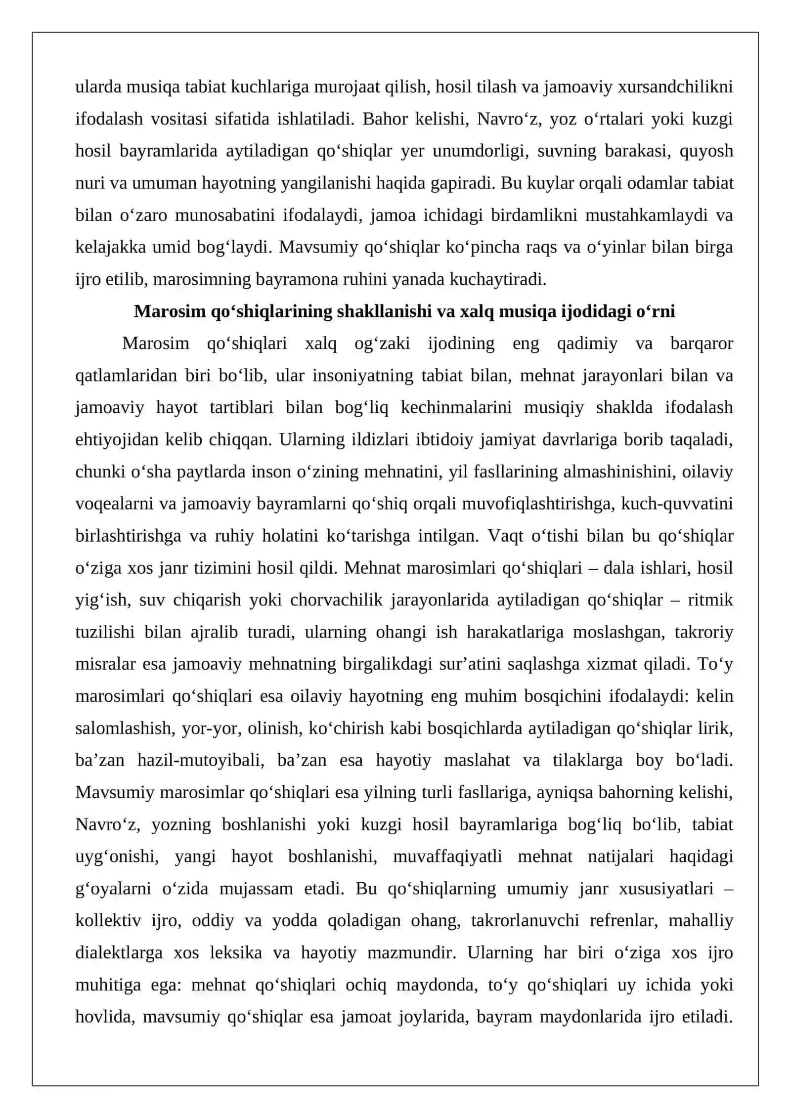 Marosim qo‘shiqlari: mehnat, to‘y va mavsumiy marosimlarda musiqaning o‘rni 3