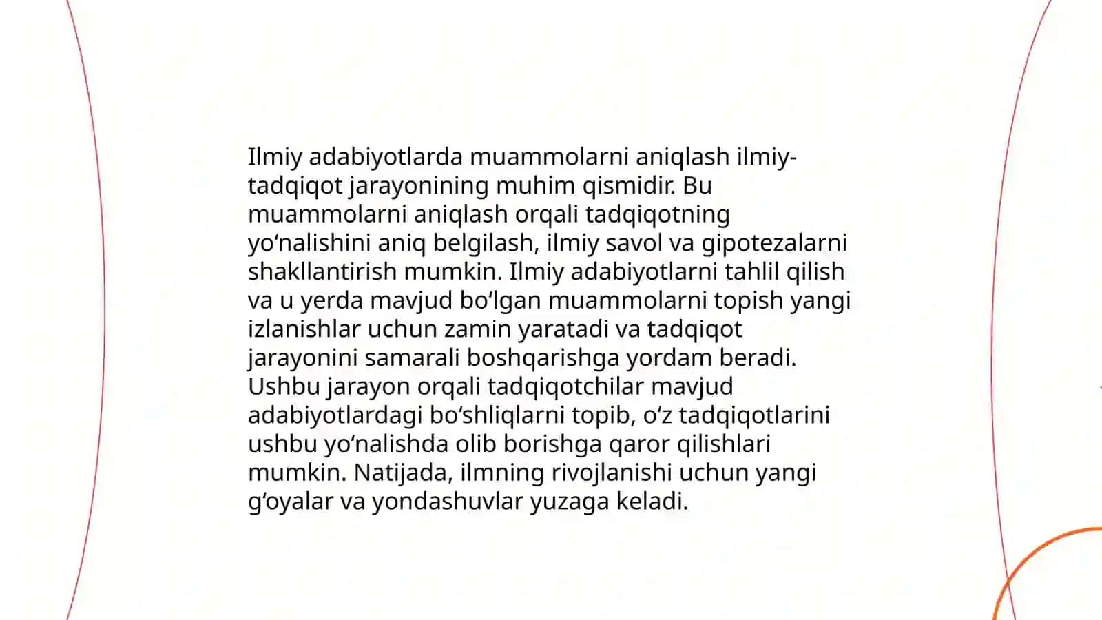 Ilmiy adabiyotlar taxlili muammoning qo’yilishini asoslash 3