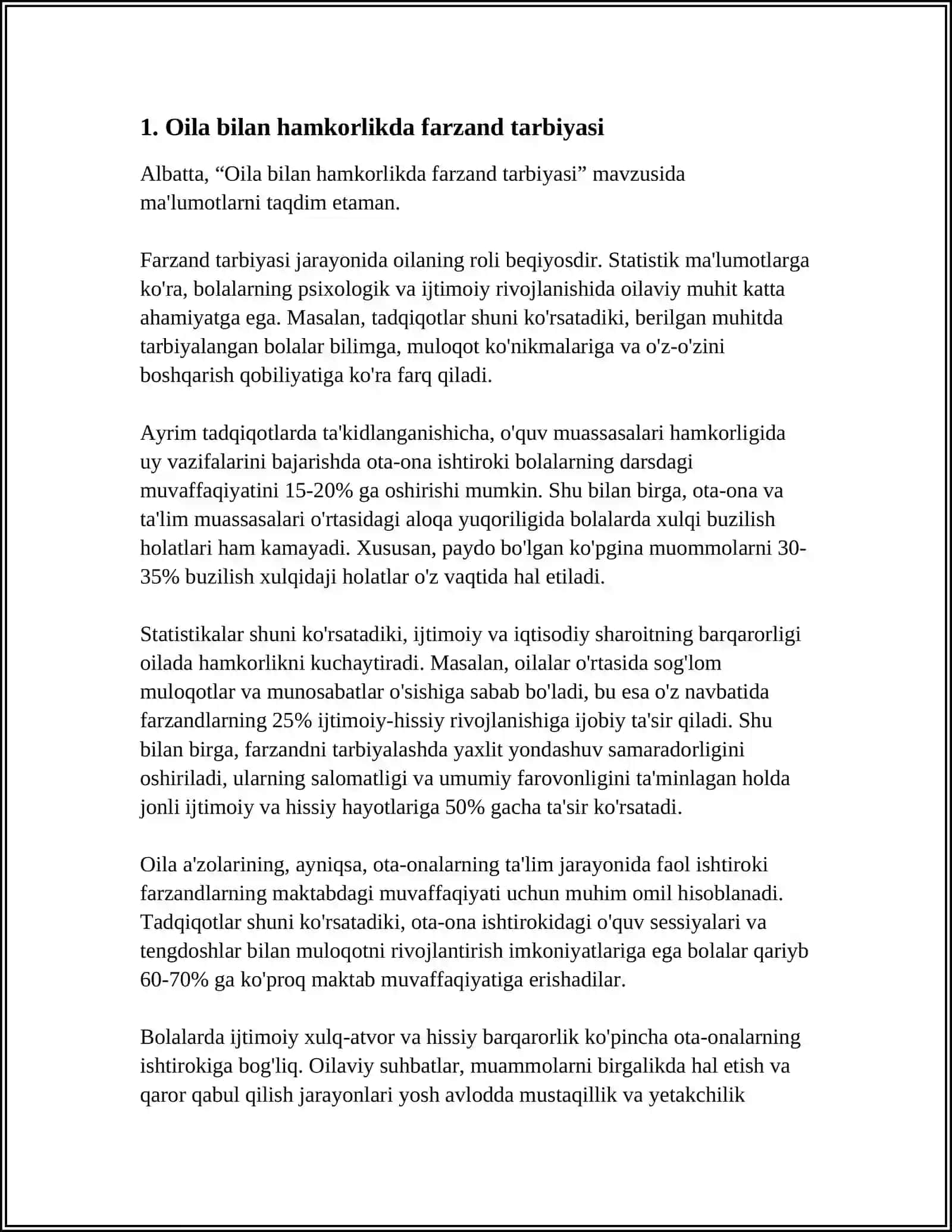 OILA BILAN HAMKORLIKTA ISHLASH 3
