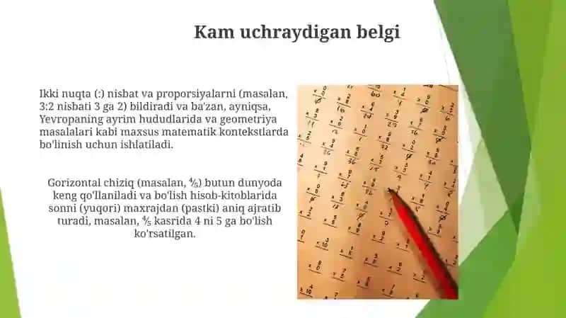 Matematika. Bõlinish belgilari 3