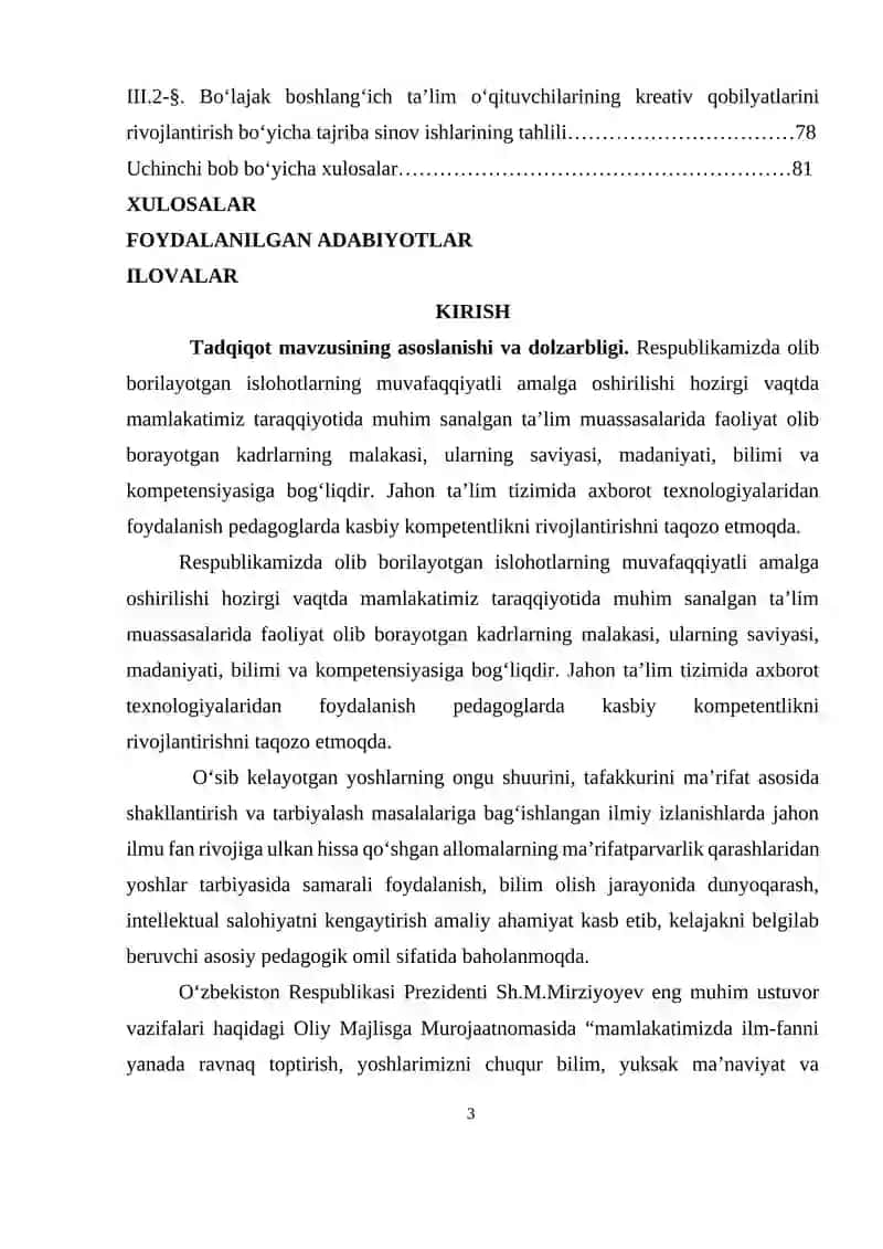 BOSHLANG‘ICH SINFLARDA MATEMATIKA FANINI O‘QITISHDA KREATIV FAOLIYATNI SHAKLLANTIRISH USULLARI 3