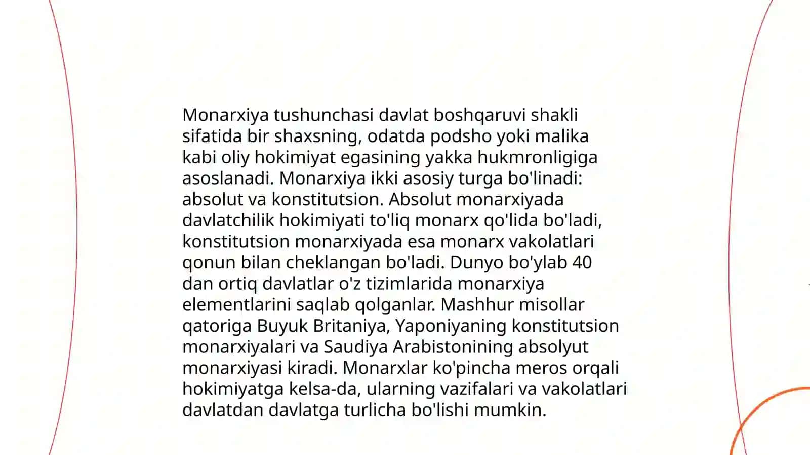 Dunyoning siyosiy xaritasidagi monarxiyalar 3