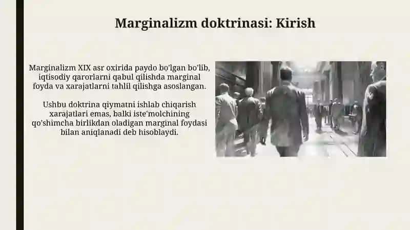 Marginalizm ta'limoti va neoklassik maktabi 3