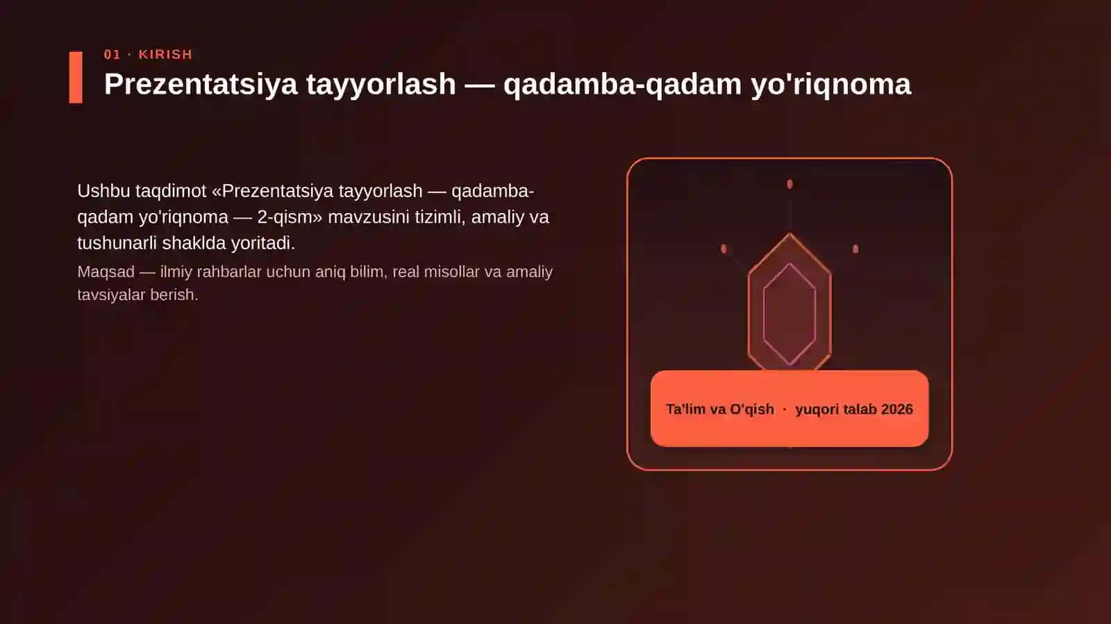 Prezentatsiya tayyorlash — qadamba-qadam yo'riqnoma 3