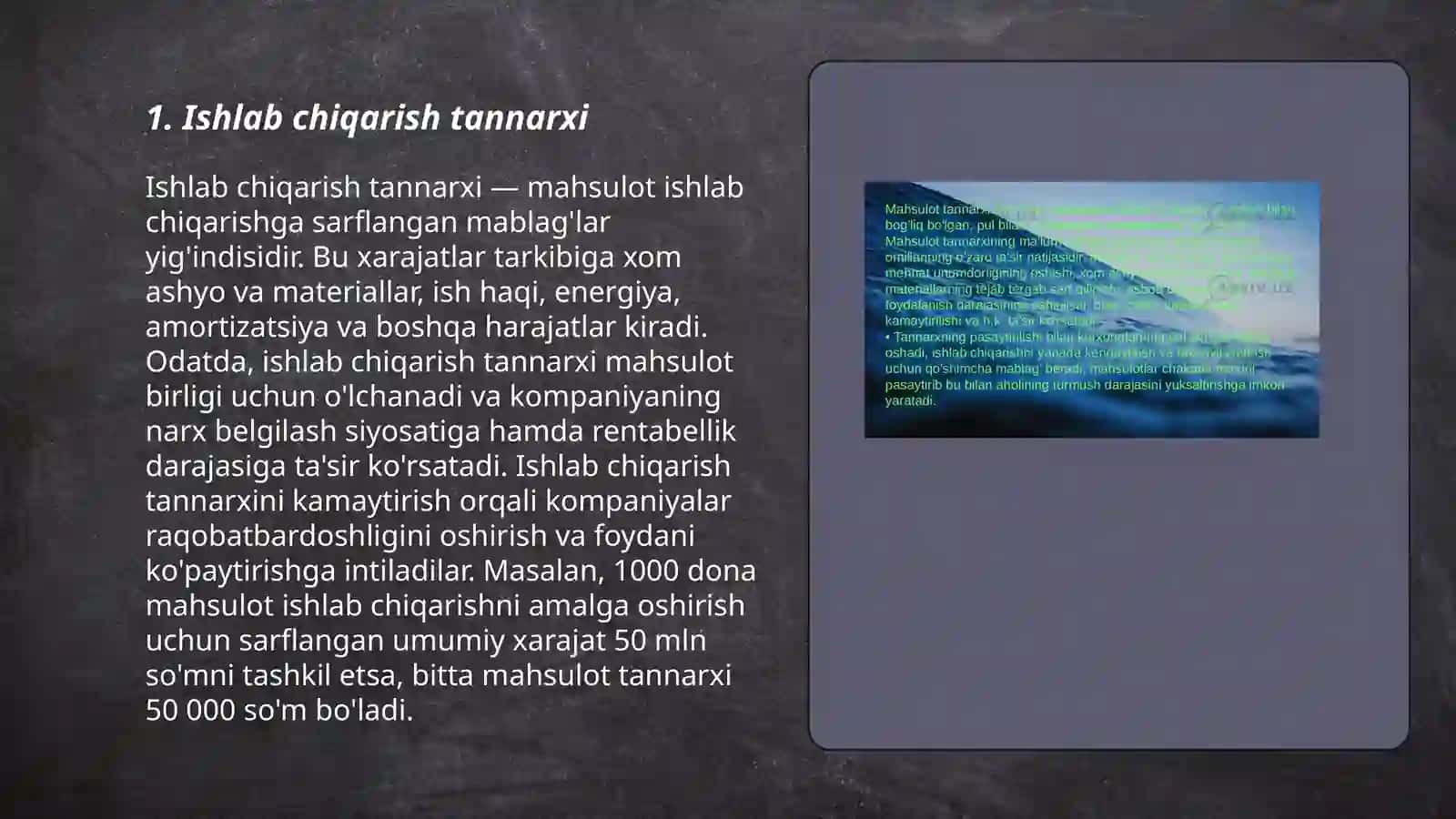 Ishlab chiqarish harajatlari va foyda 3