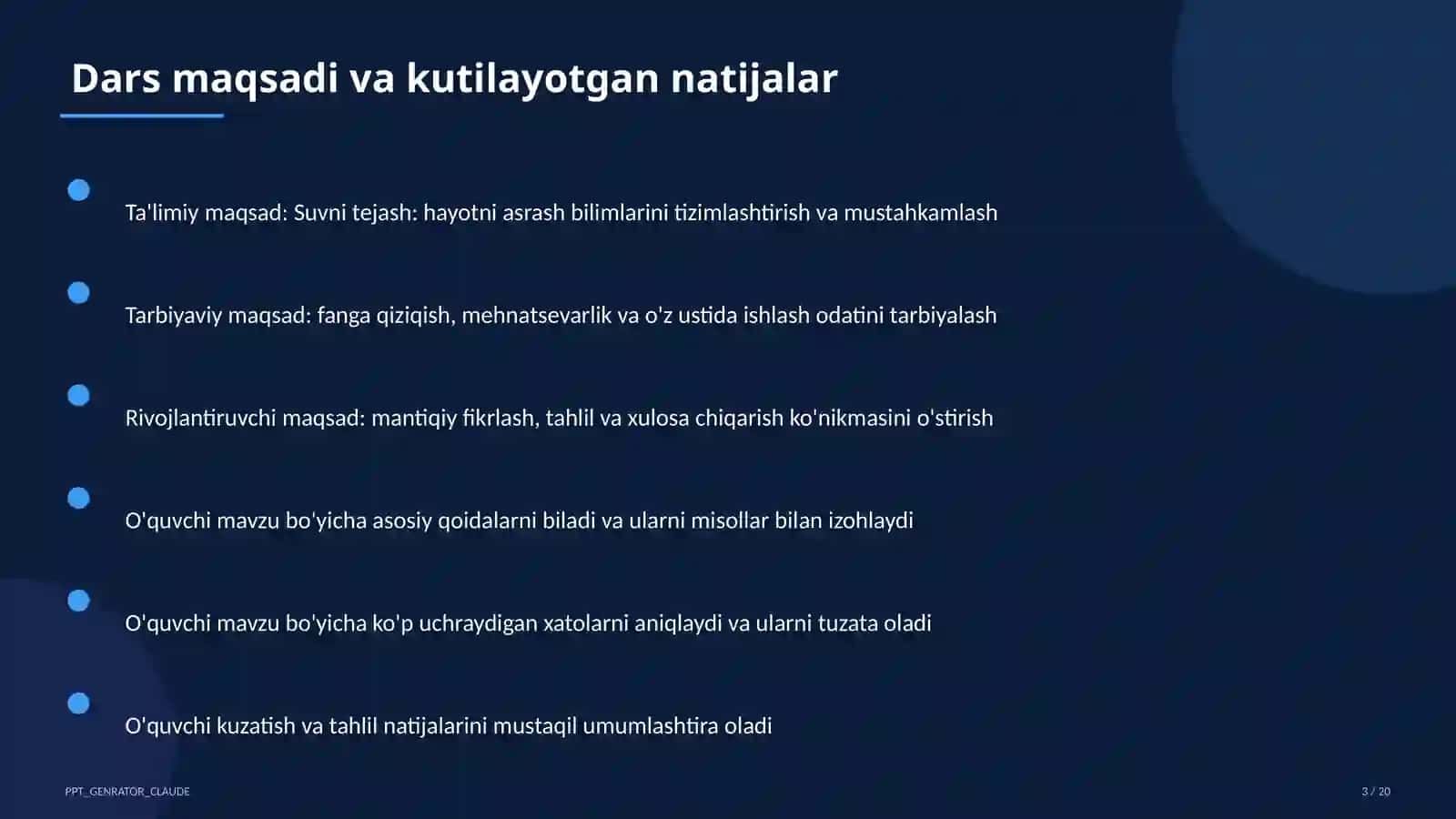 Suvni tejash: hayotni asrash 3