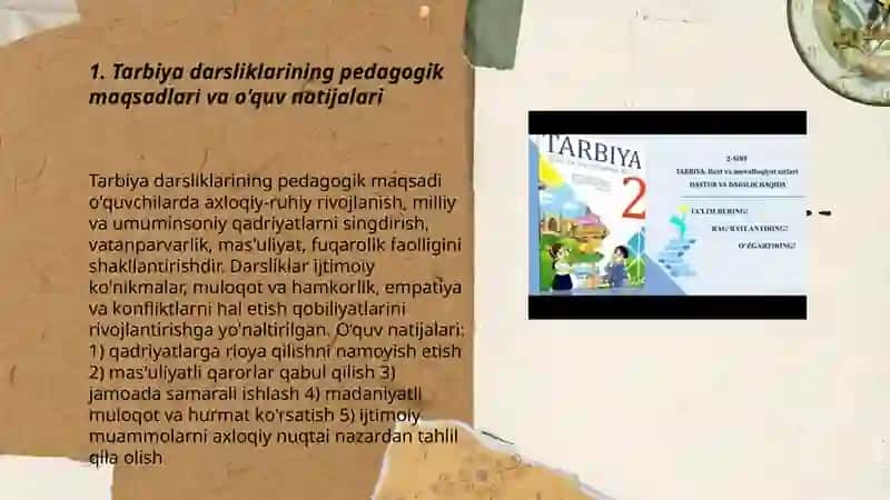 Tarbiya darsliklarini tahlil qilish va taqdimot 3