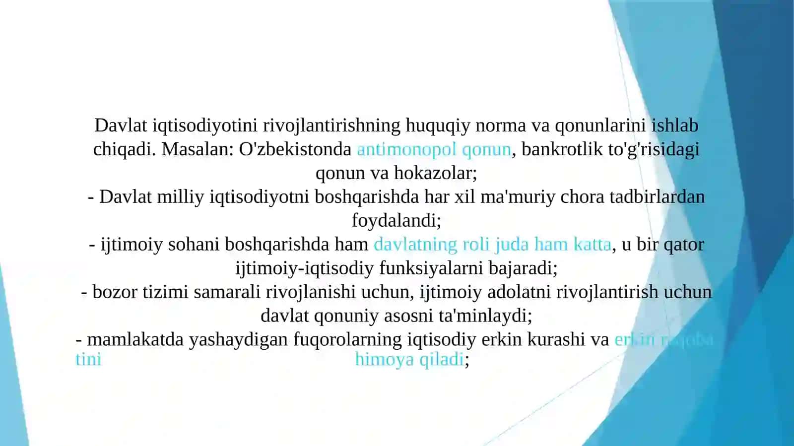 Ijtimoiy sohani boshqarishda davlatning roli 3