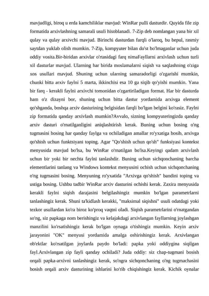 Fayllarni arxivlash va arxiv fayllarni ochish 3