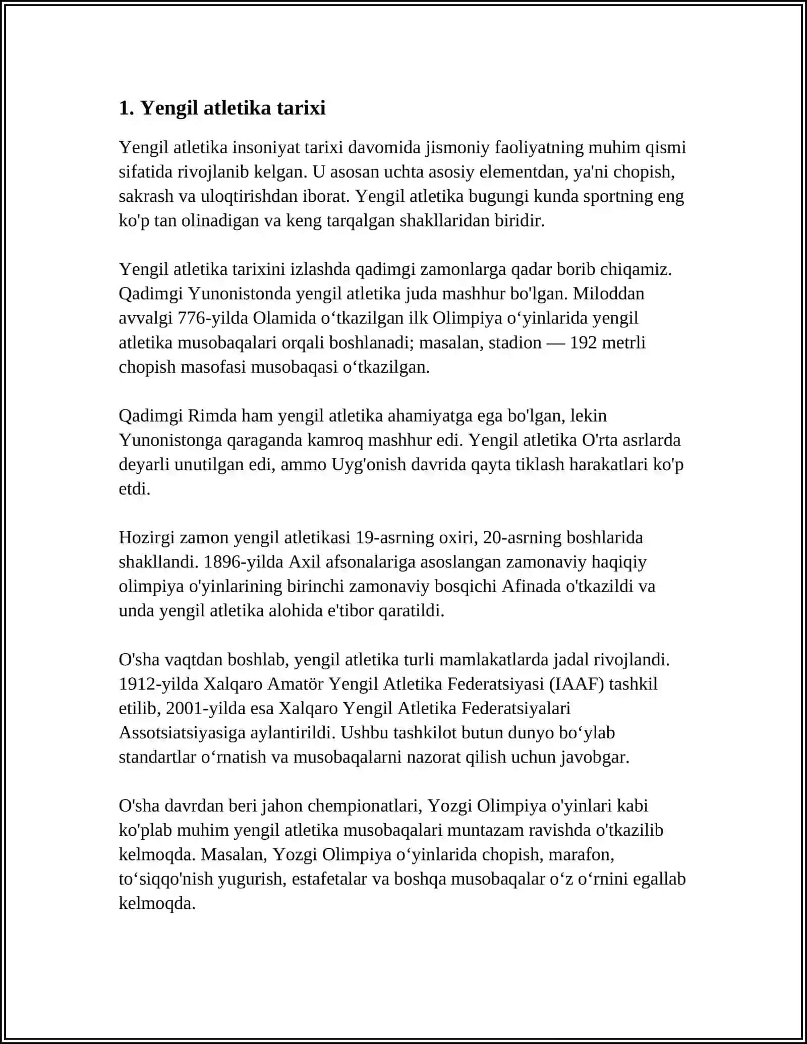Yengil Atletika Tarixi 3