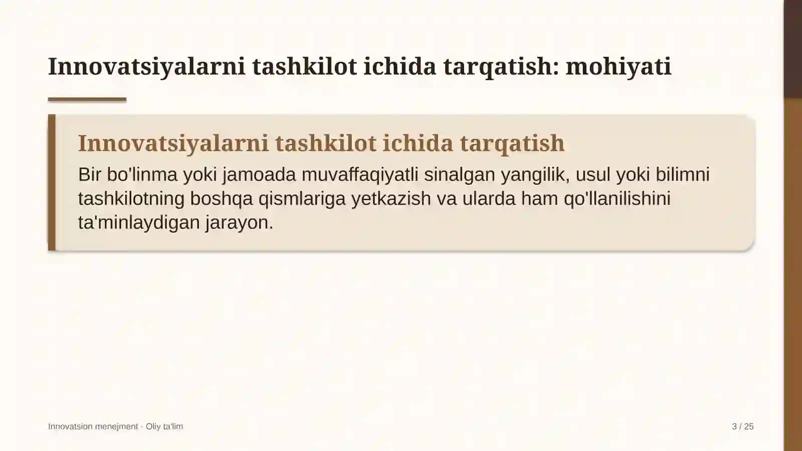 Konsalting kompaniyalarida innovatsiyalarni tashkilot ichida tarqatish 3