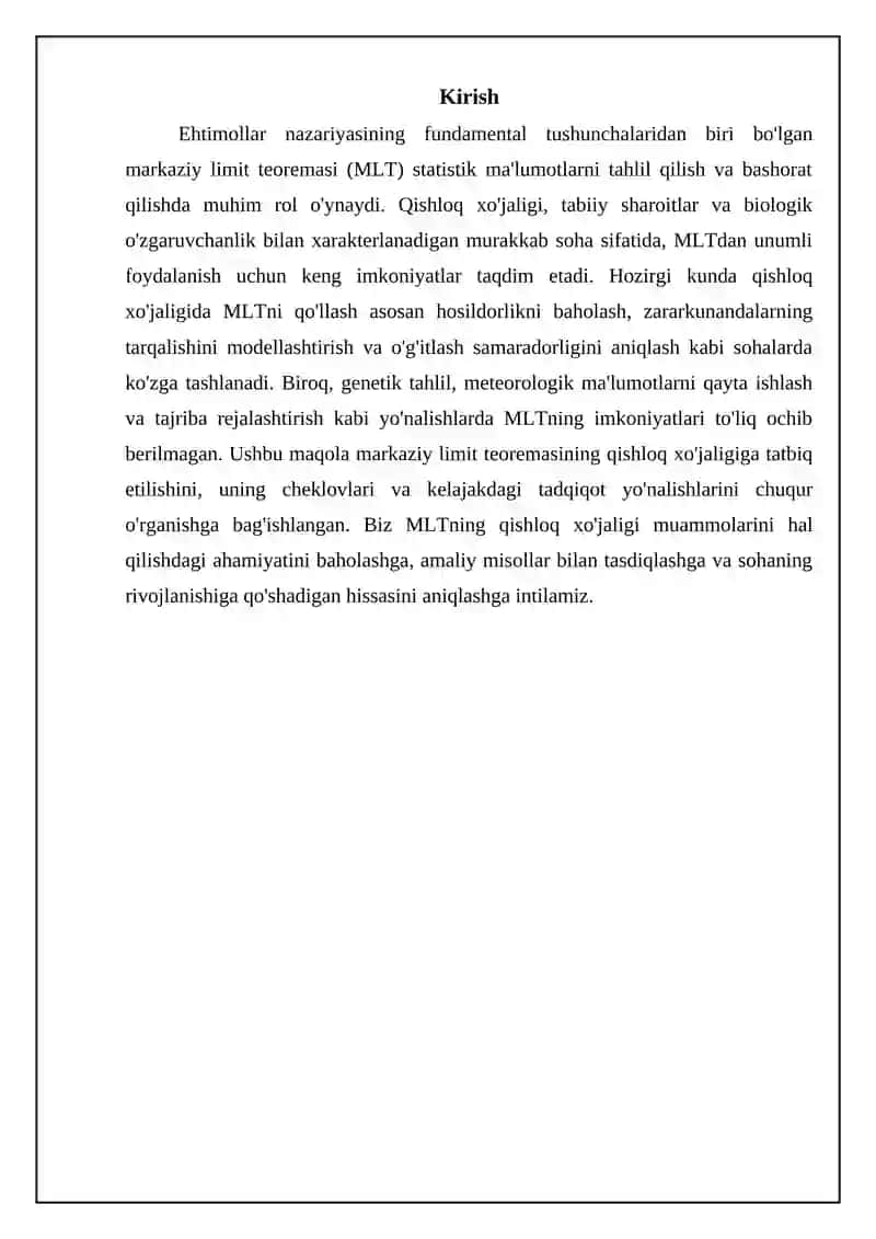 Ehtimollar Nazariyasi Markaziy Limit Teoremasi 3