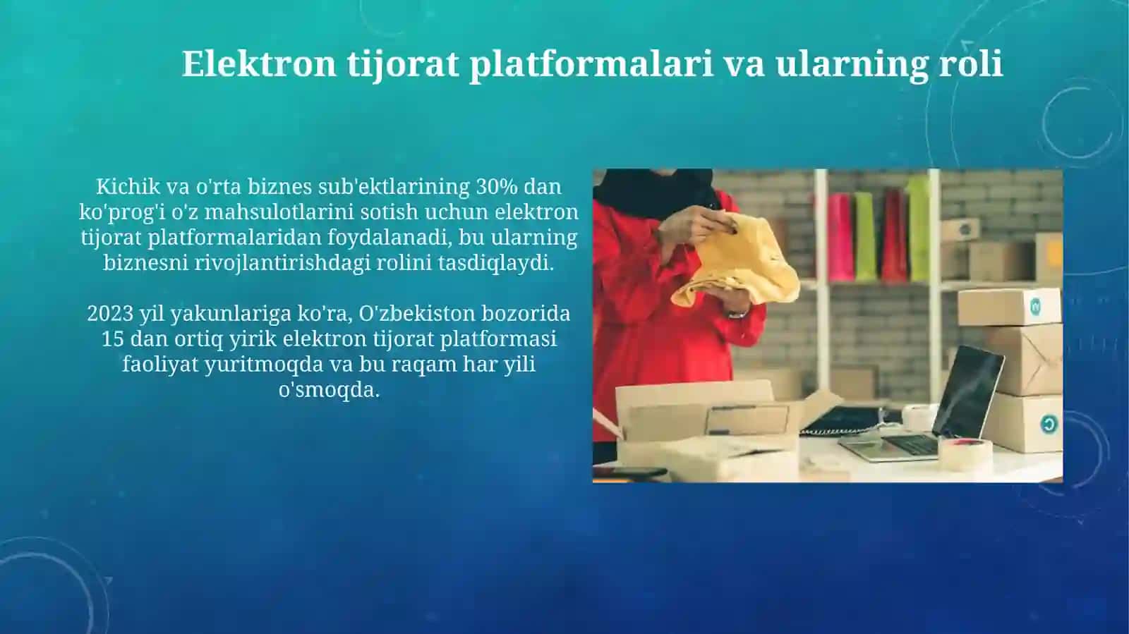 Elektron tijoratning shakllanishi 3