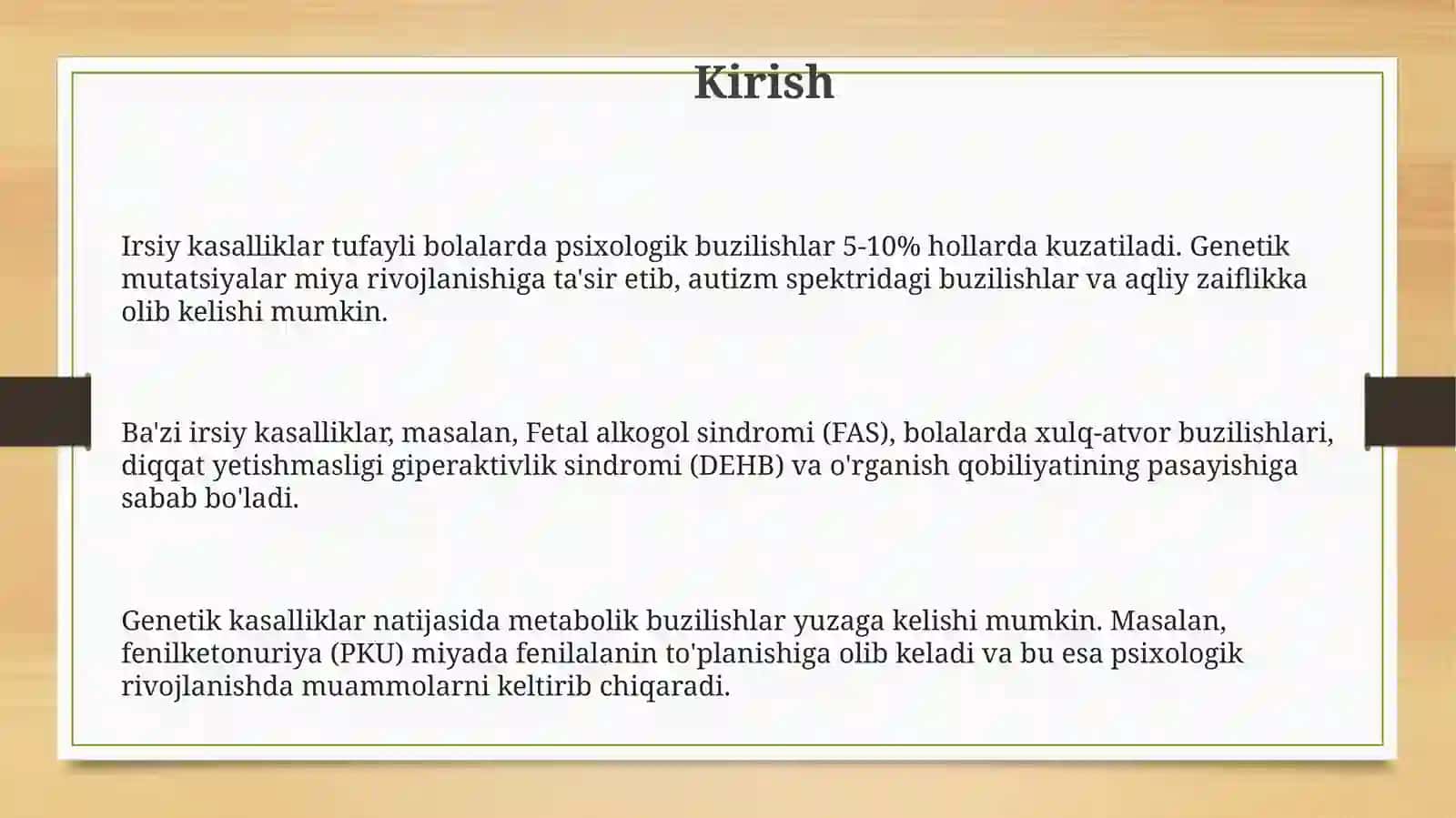 Bolalarda irsiy kasalliklar kechishida psixologik buzilishlar 3