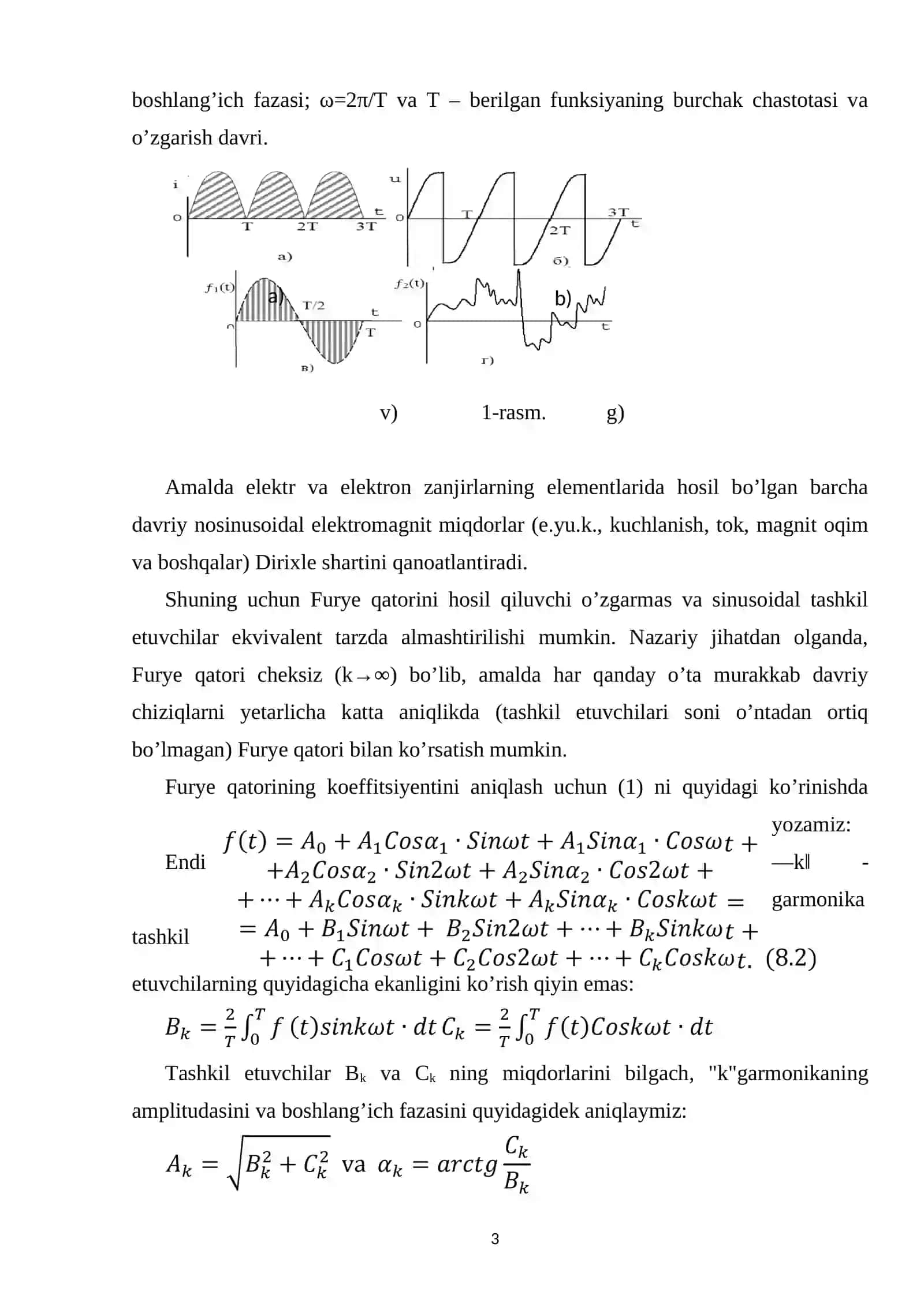Nosinusoidal tokli zanjirni hisoblash 3