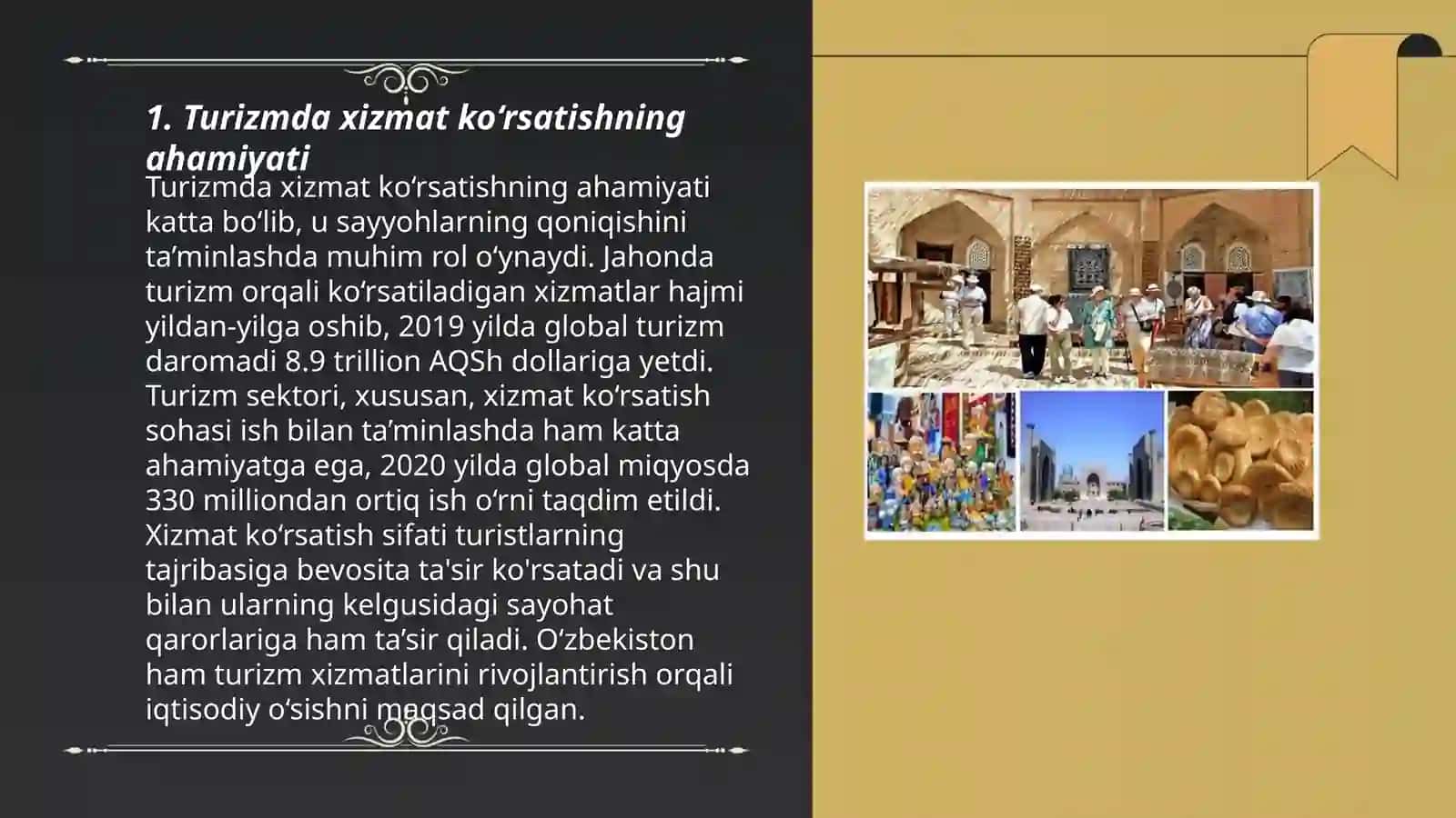 Turizmda xizmat ko‘rsatish va uning turlari 3