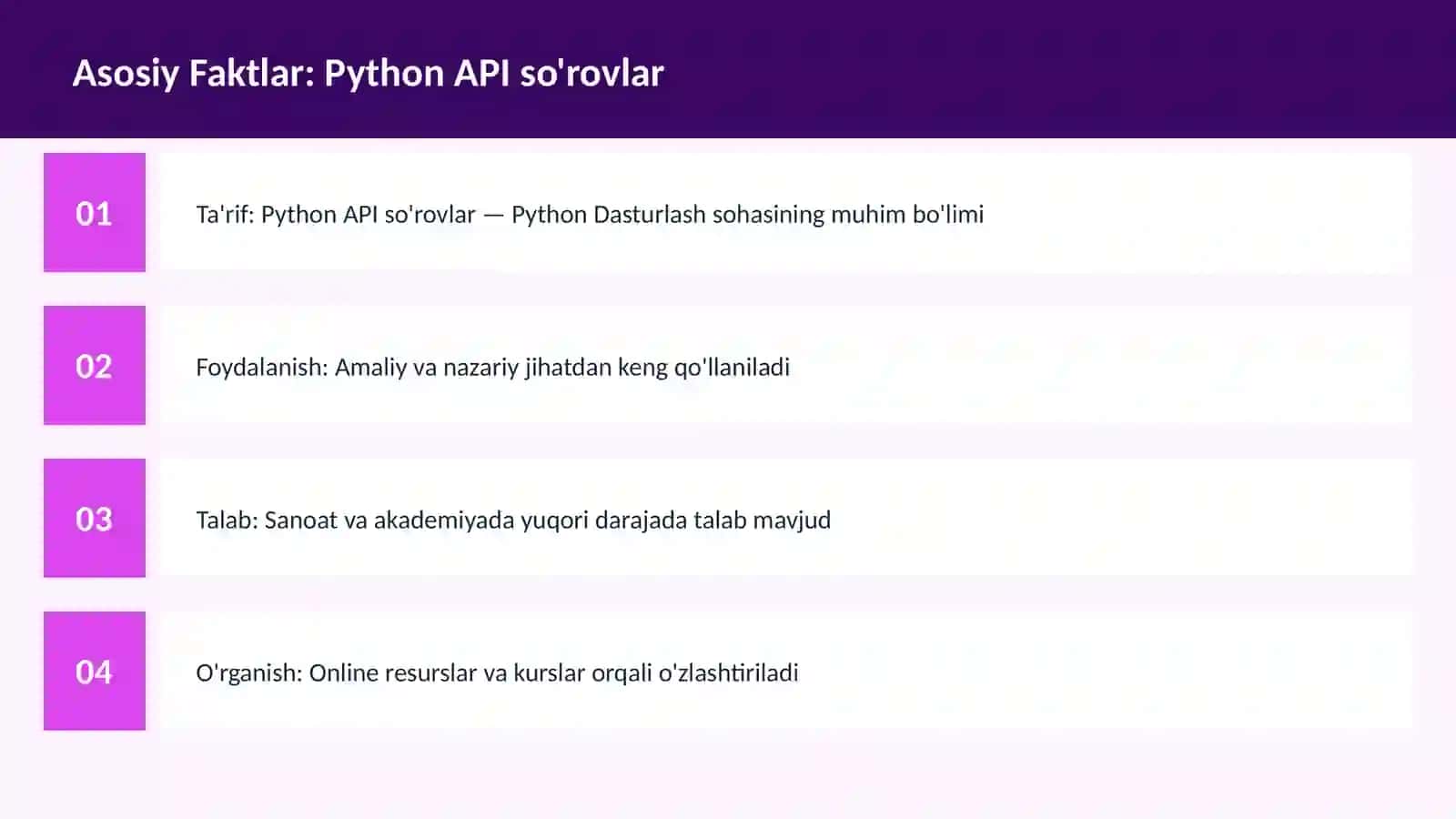 Python API so'rovlar 3