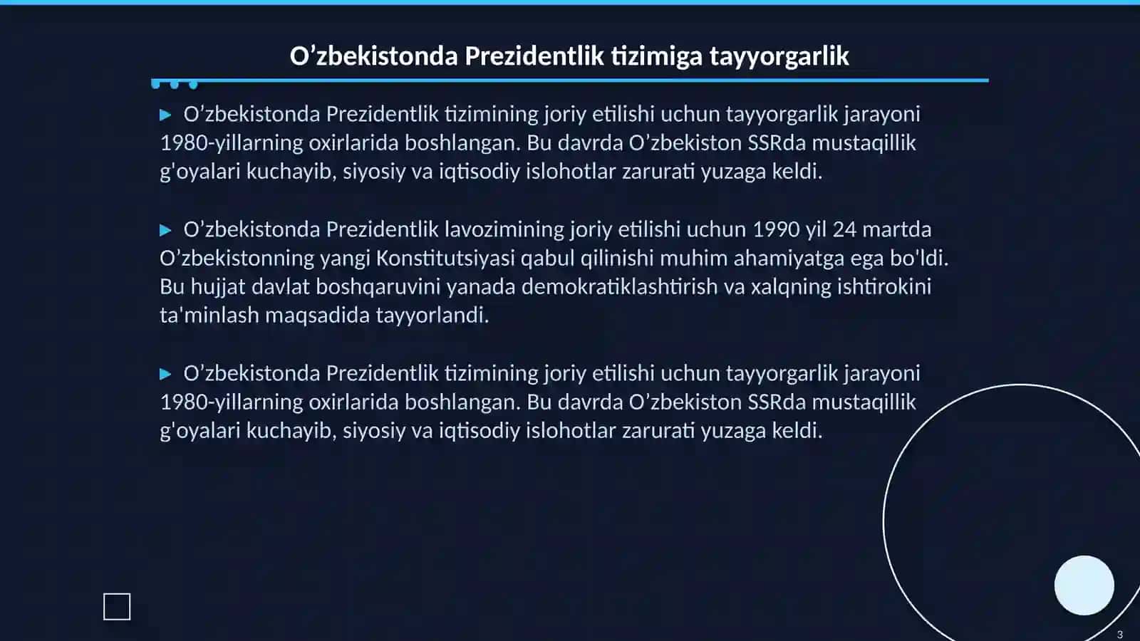 O’zbekistonda Prezidentlik tizimiga tayyorgarlik 3