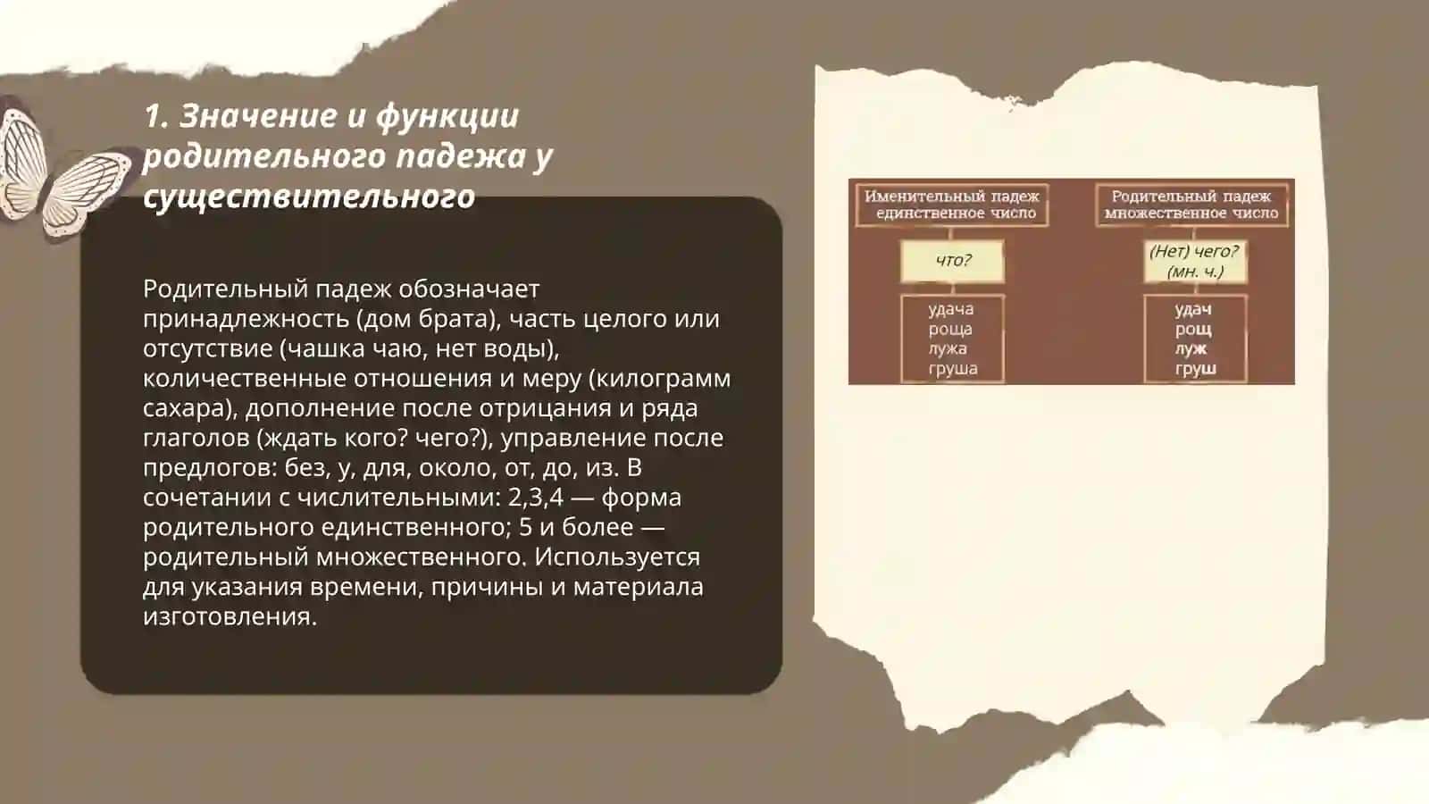 Формы родительного падежа существительного 3