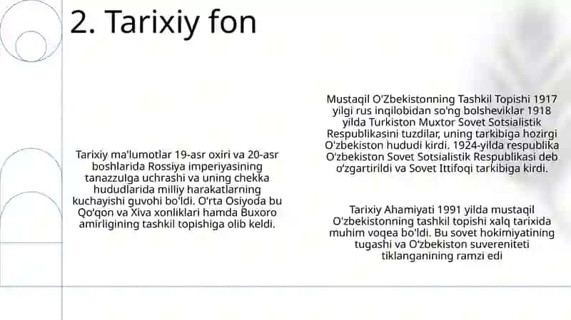 Mustaqil O'Zbekistonning Tashkil Topishi Va Uning Tarixiy Ahamiyati 3