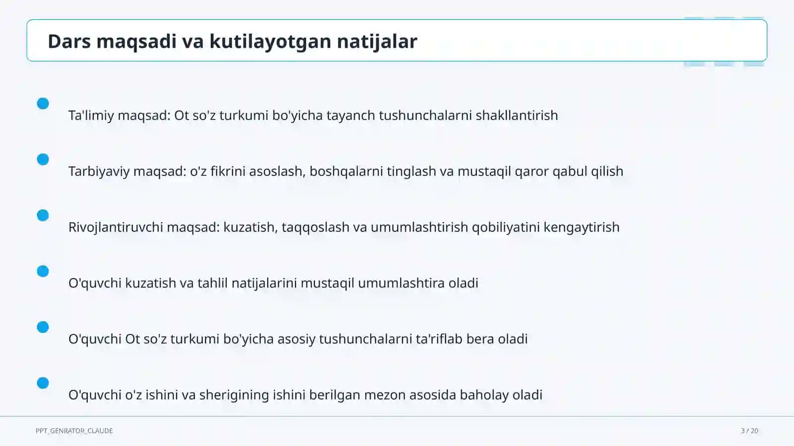 Ot so'z turkumi (3-sinf) 3