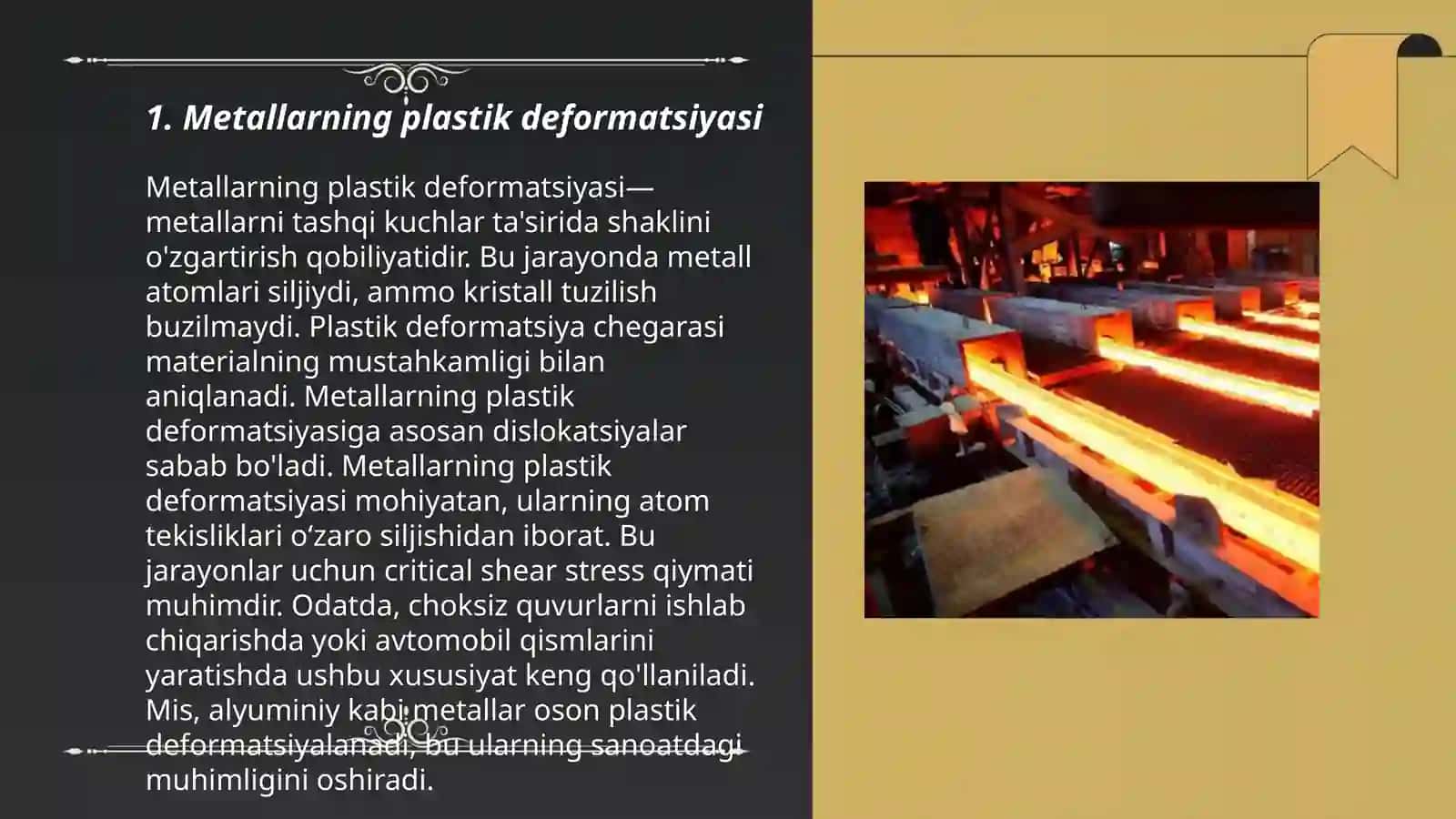 Metallarning sovuq va issiq ishlov berish sharoitlarida deformatsiya xususiyatlari 3