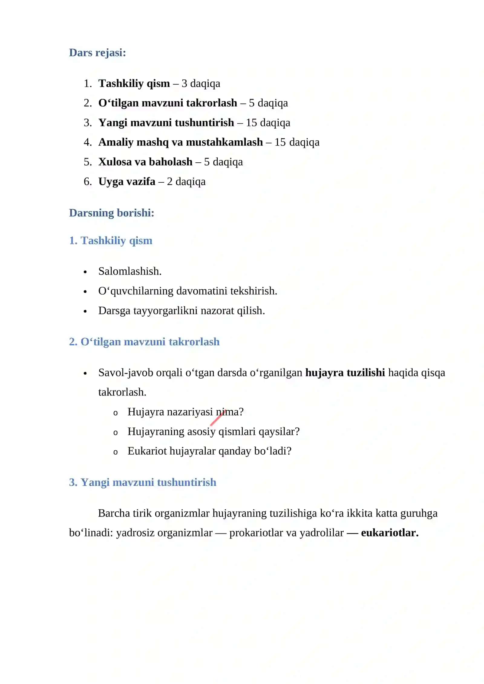 "Prokariot hujayralar" 9-sinf Biologiya 3