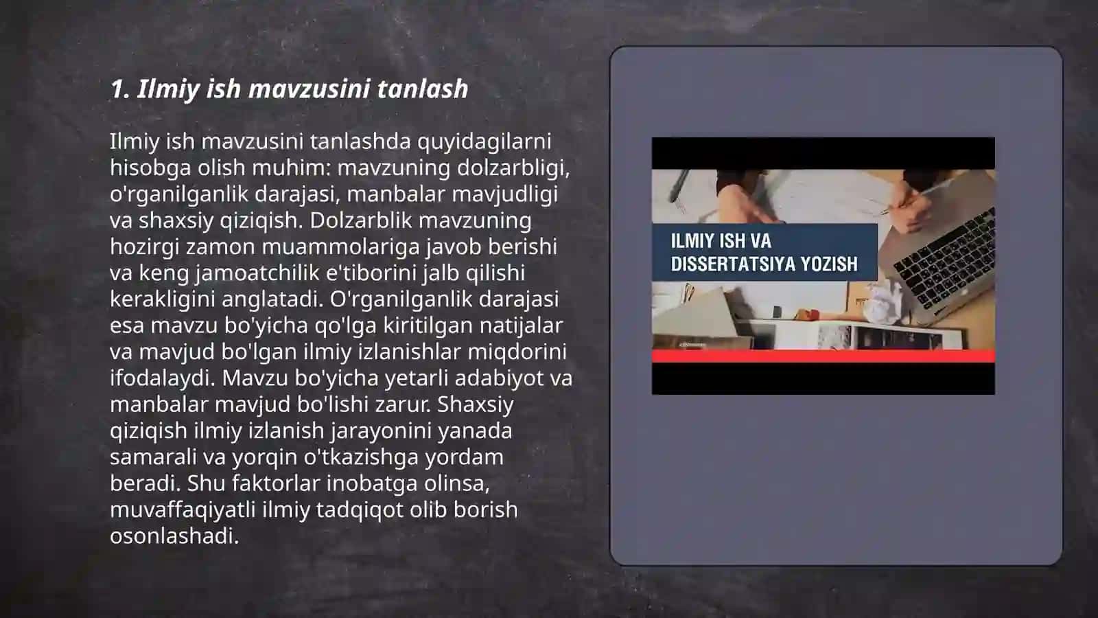 Ilmiy ishlarni tayyorlash, strukturalash va yozish 3