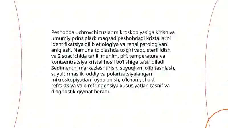 Peshobda uchrovchi tuzlar mikroskopiyasi 3
