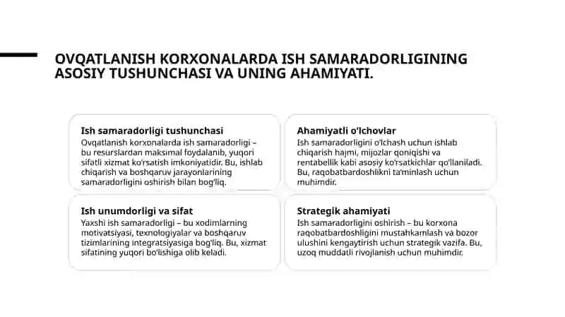 Ovqatlanish korxonalari ish samaradorligini oshirish 3