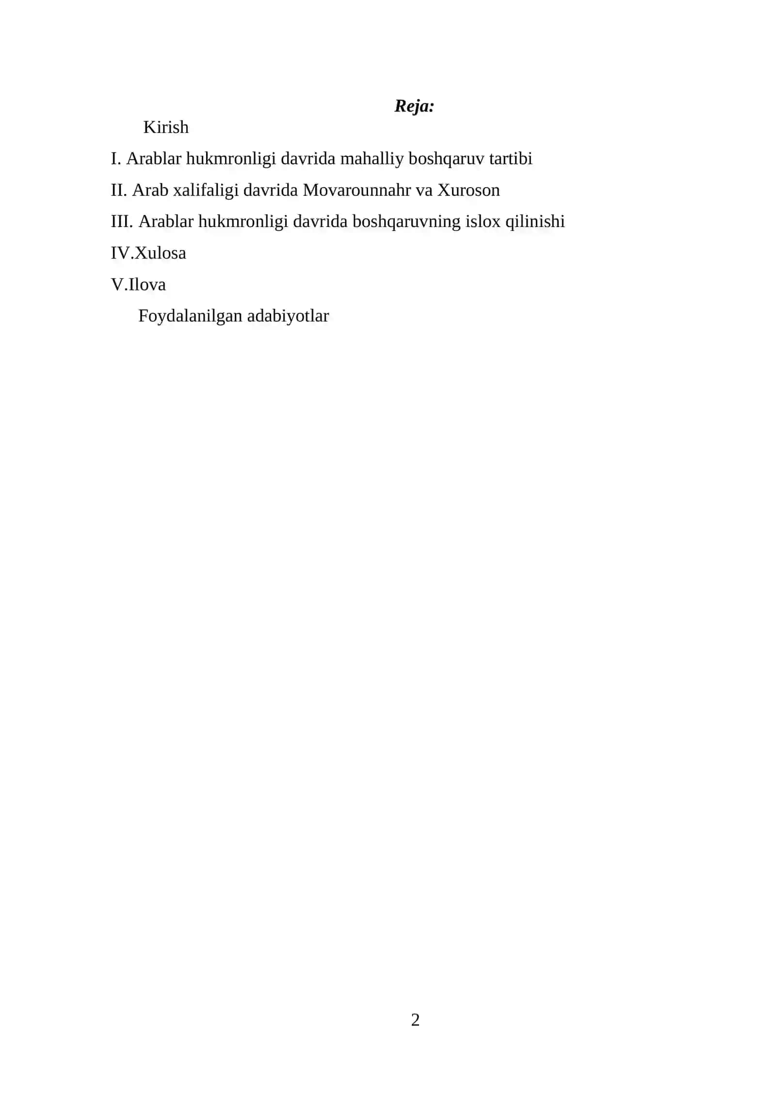 Mahalliy boshqaruv tartibi Arab hukumronligi davrida 3
