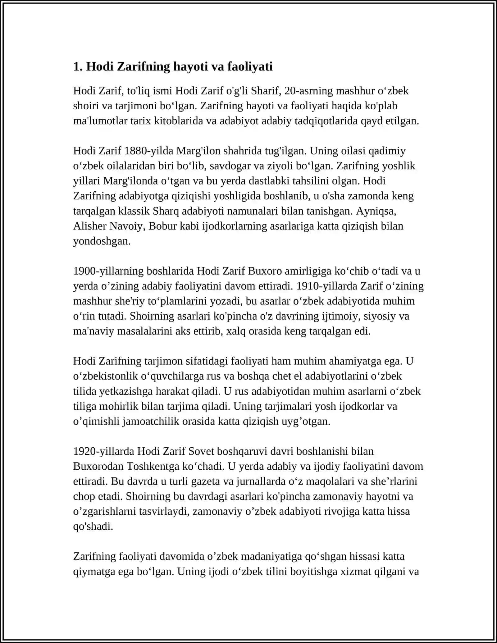 REFERAT: HODI ZARIF HAQIDA 3
