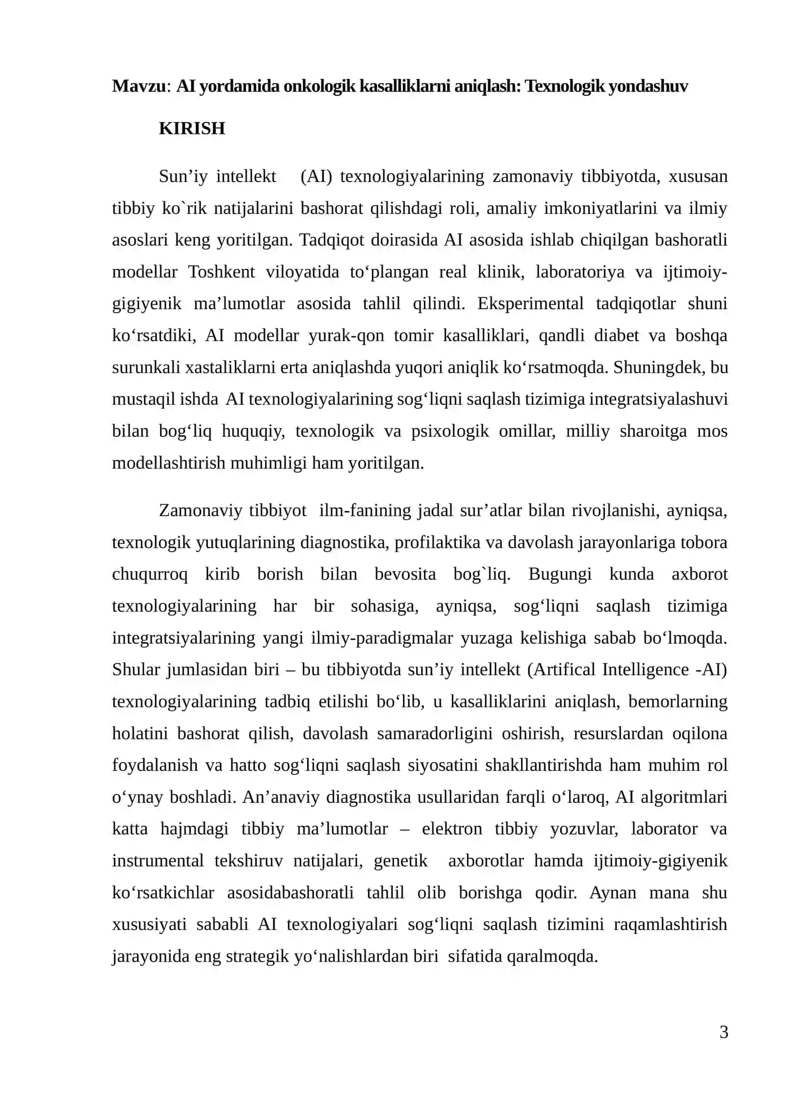 AI yordamida onkologik kasalliklarni aniqlash: Texnologik yondashuv 3