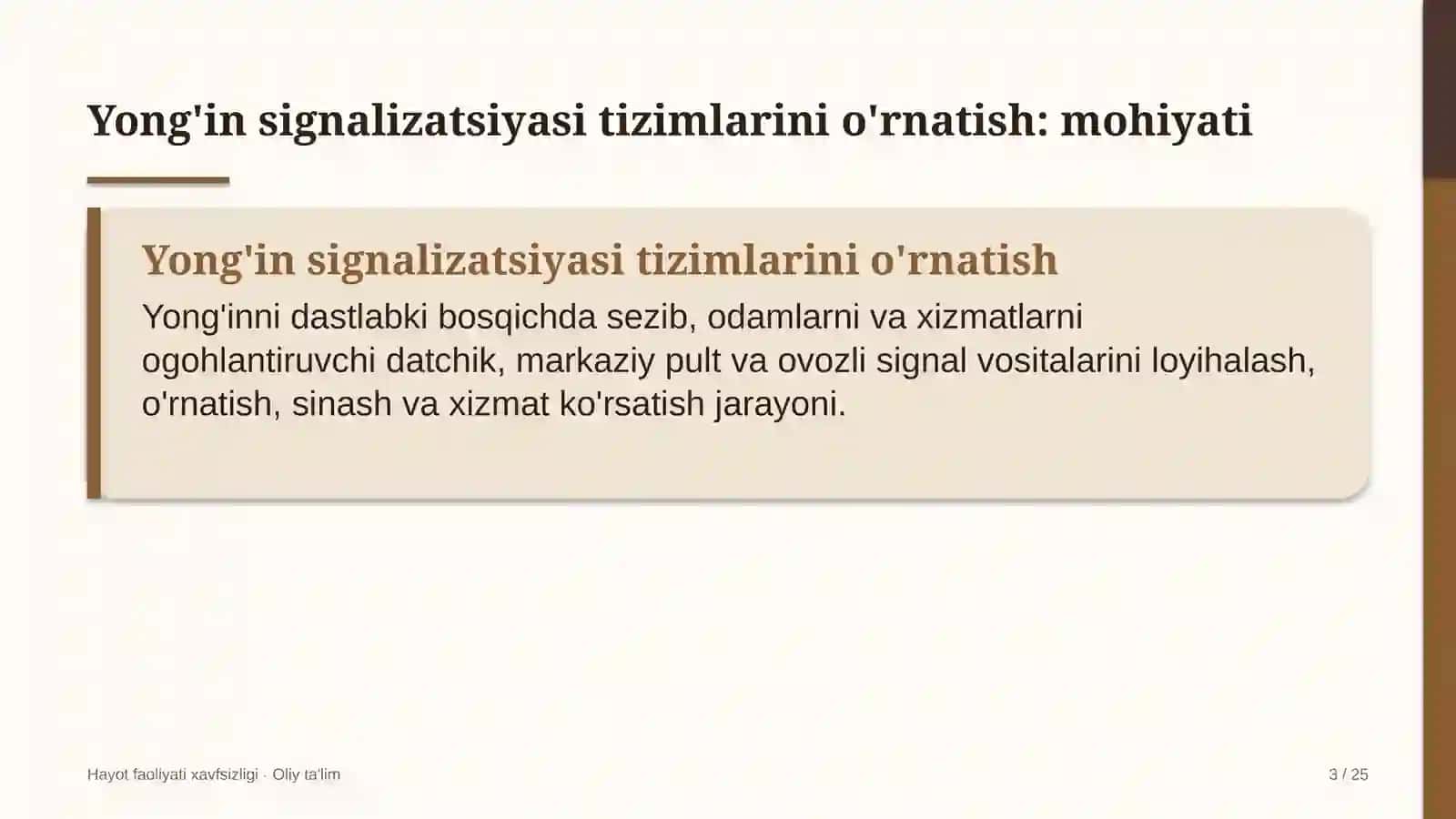 Davlat fuqarolik xizmatida yong'in signalizatsiyasi tizimlarini o'rnatish 3