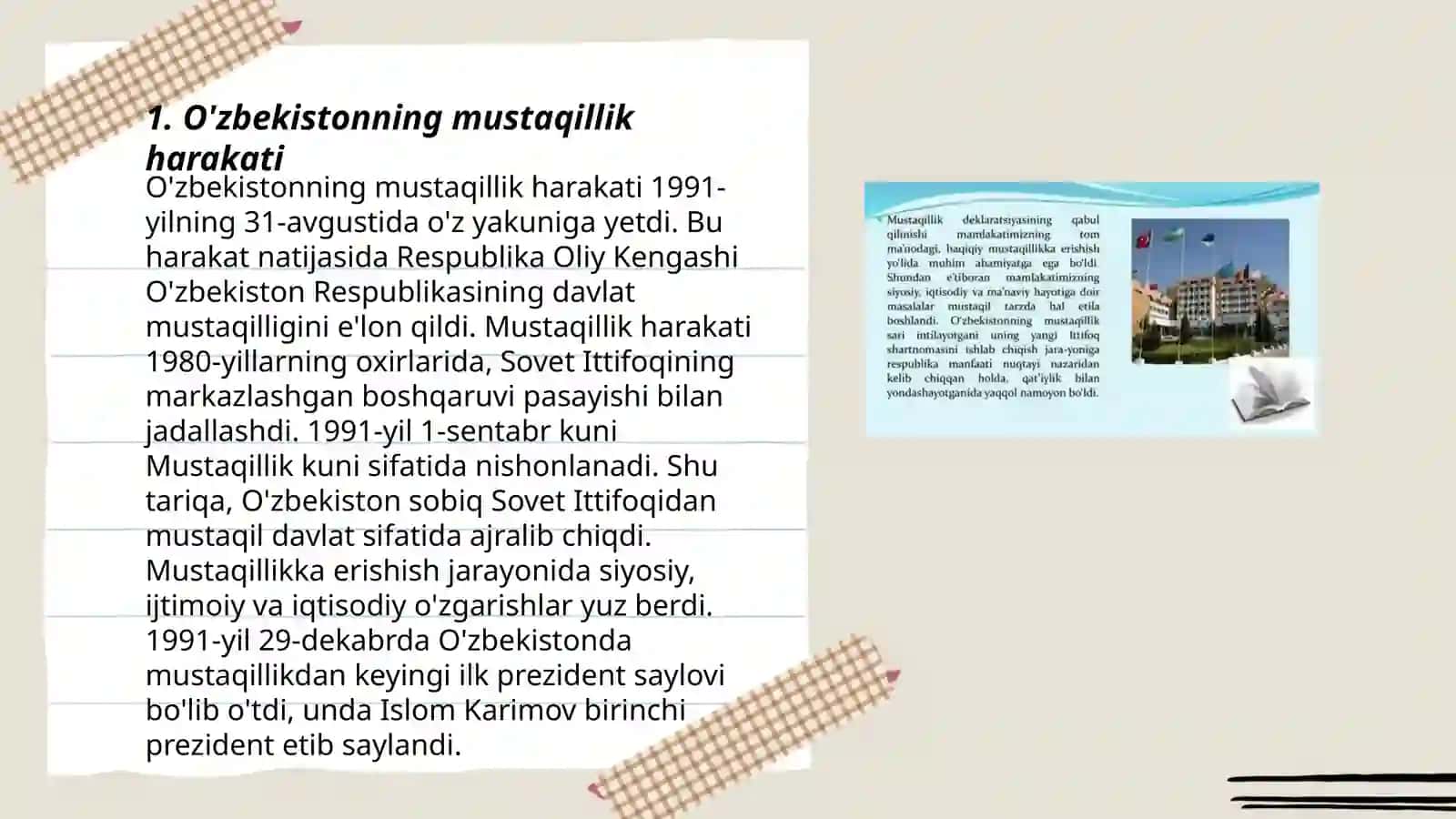 Musstaqillikka erishish arafasidagi O'zbekistondagi ijtimoiy siyosiy jarayonlar 3
