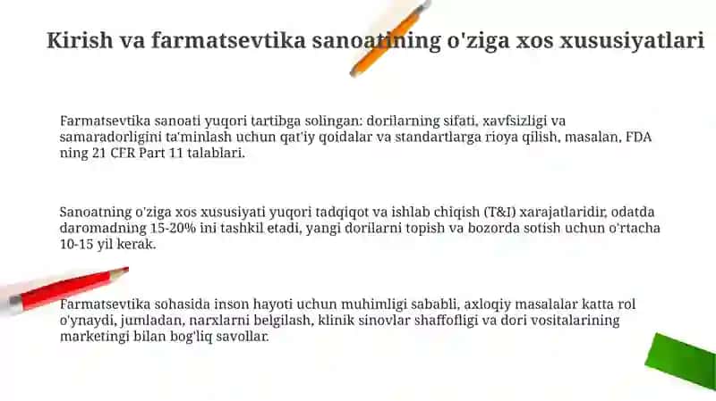 Farmatsevtika sanoati boshqaruv asoslari 3