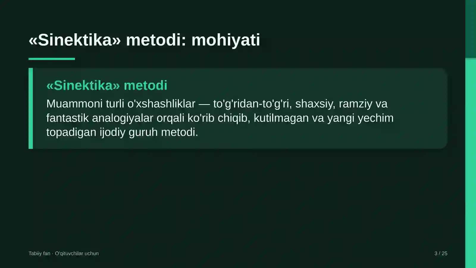 tabiiy fan darslarida sinektika metodidan foydalanish 7182 3